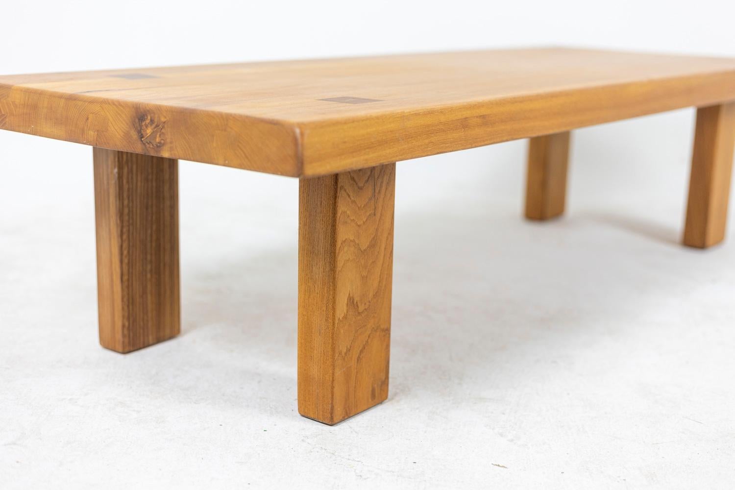 Pierre Chapo, Coffee Table in Elm, 1960s In Excellent Condition In Saint-Ouen, FR