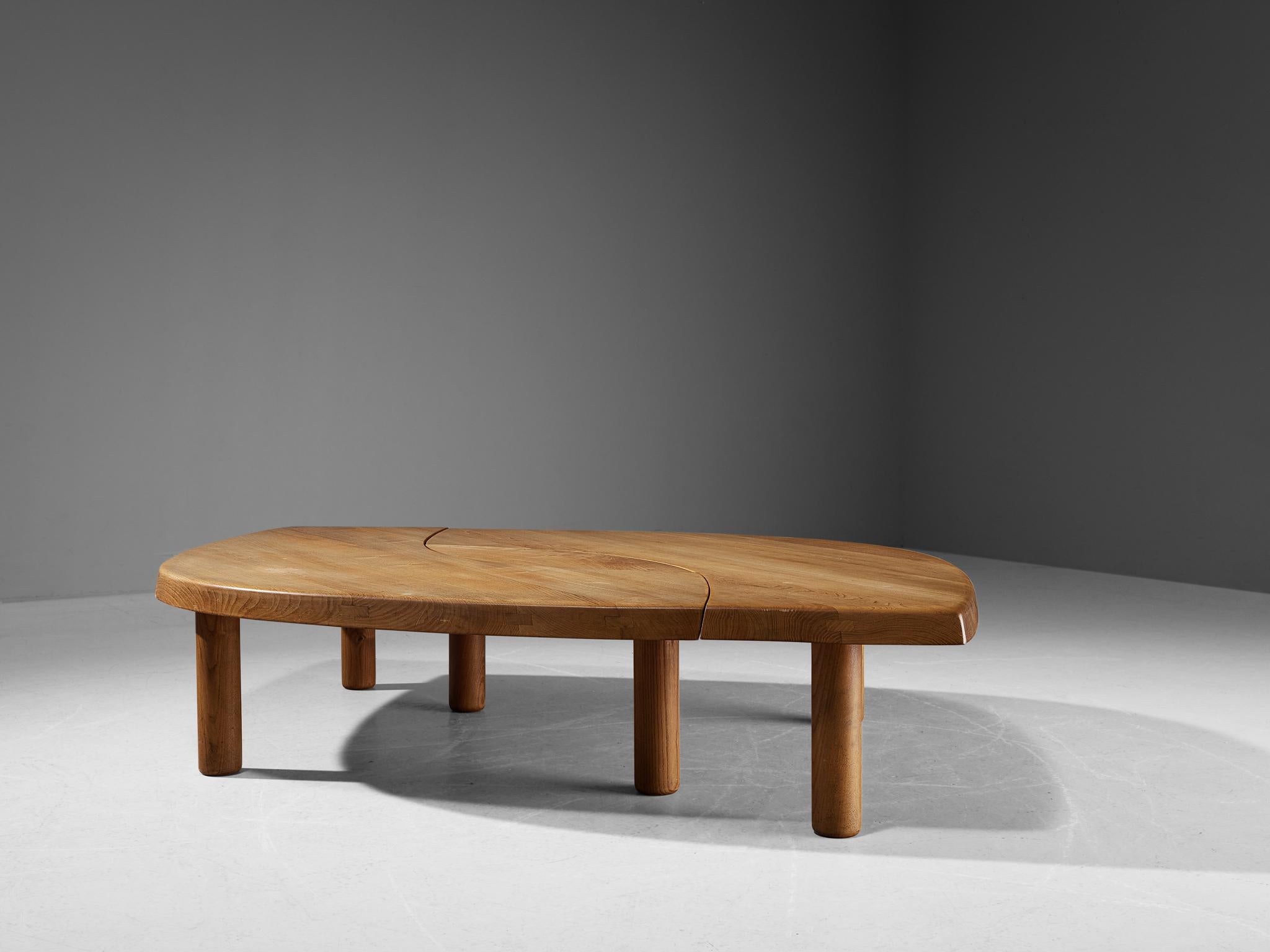 Early Pierre Chapo Coffee Table 'L'oeuil' in Solid Elm T22C  4