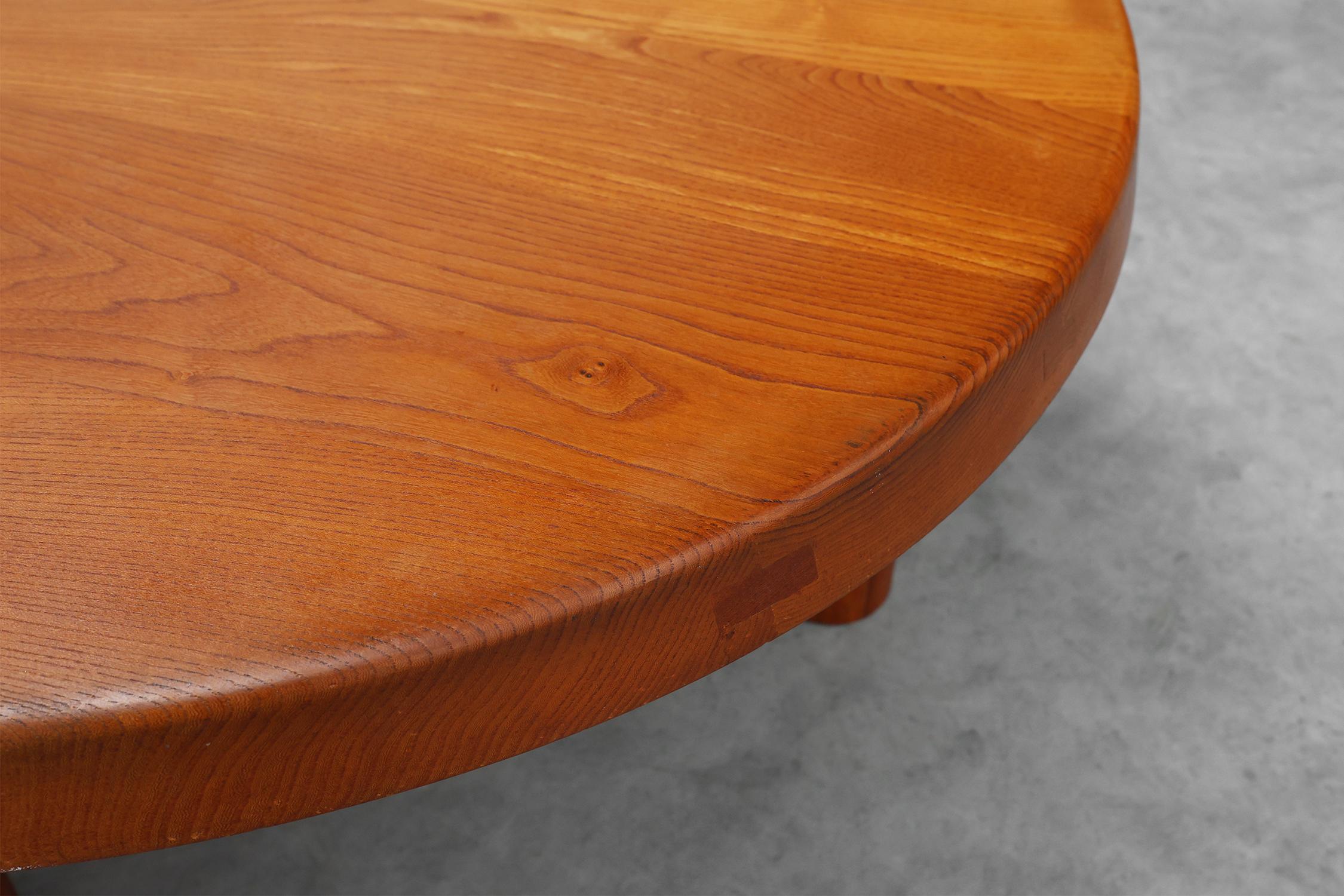 Orme Pierre Chapo, Coffee Table Model T02M in Solid Elm, France 1976 en vente