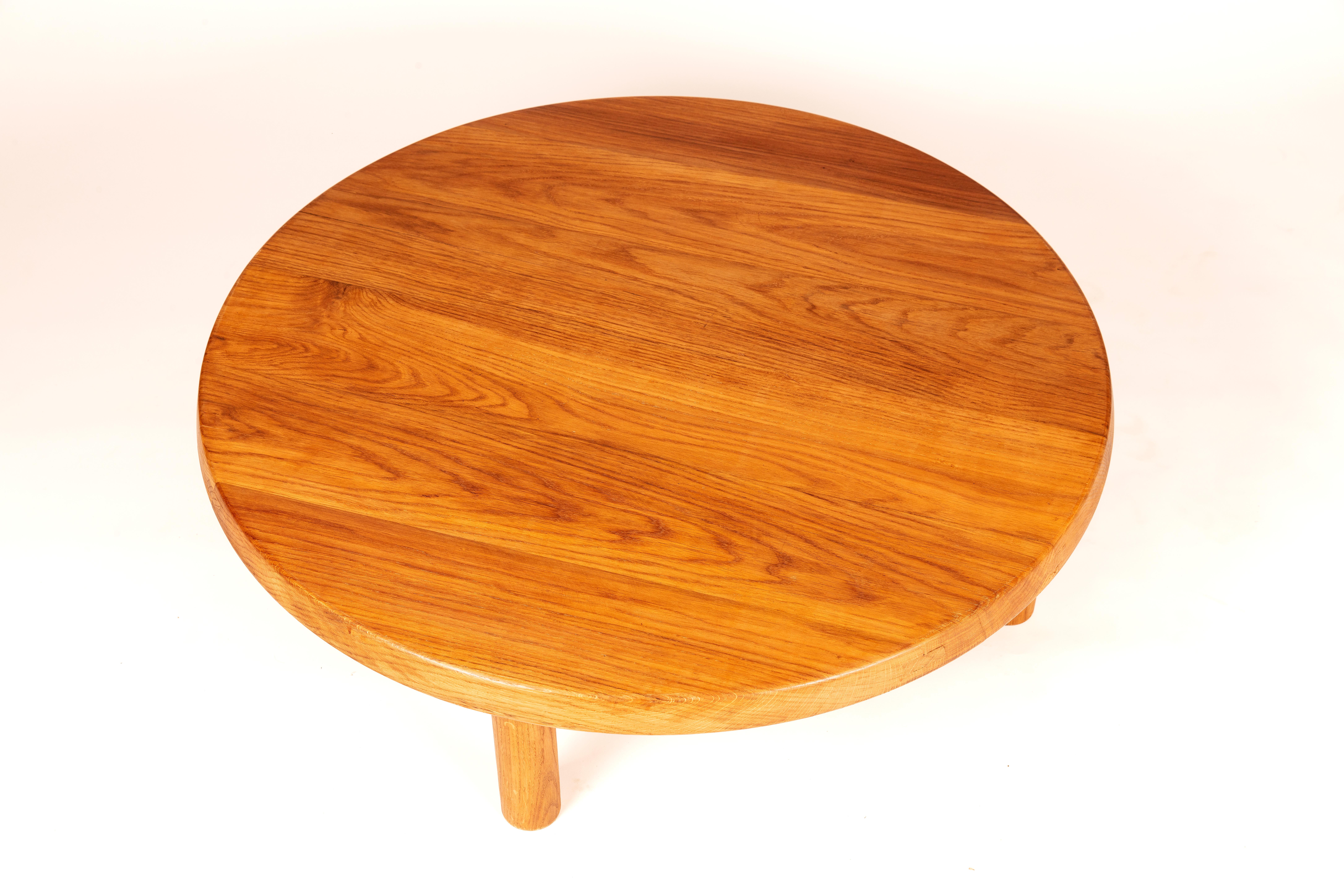 Table basse T02 L en chêne français Pierre Chapo 1965 en vente 1