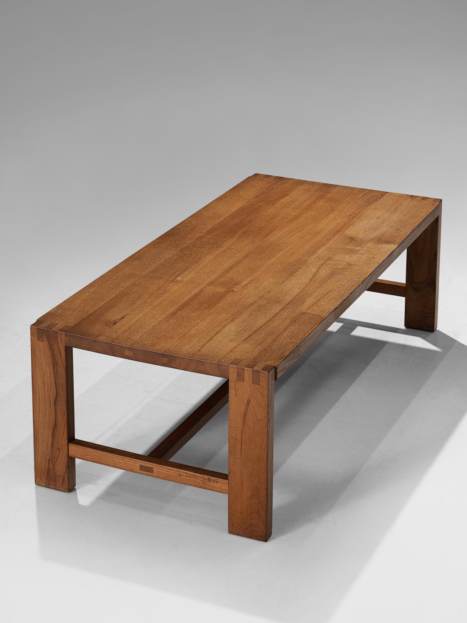 Mid-Century Modern Pierre Chapo Coffee Table 'T06A' in Solid Elm