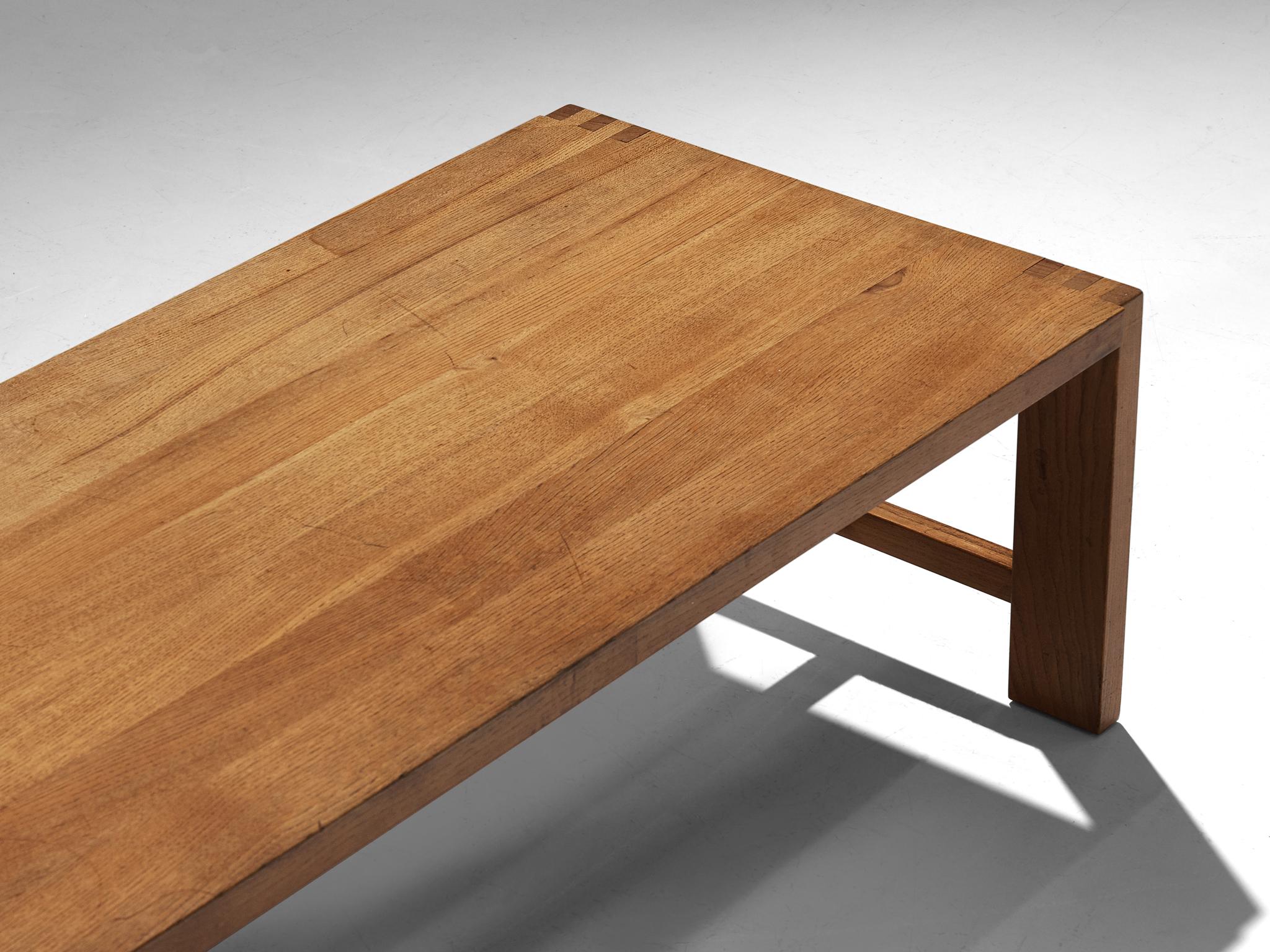 Pierre Chapo Coffee Table 'T06A' in Solid Elm In Good Condition In Waalwijk, NL
