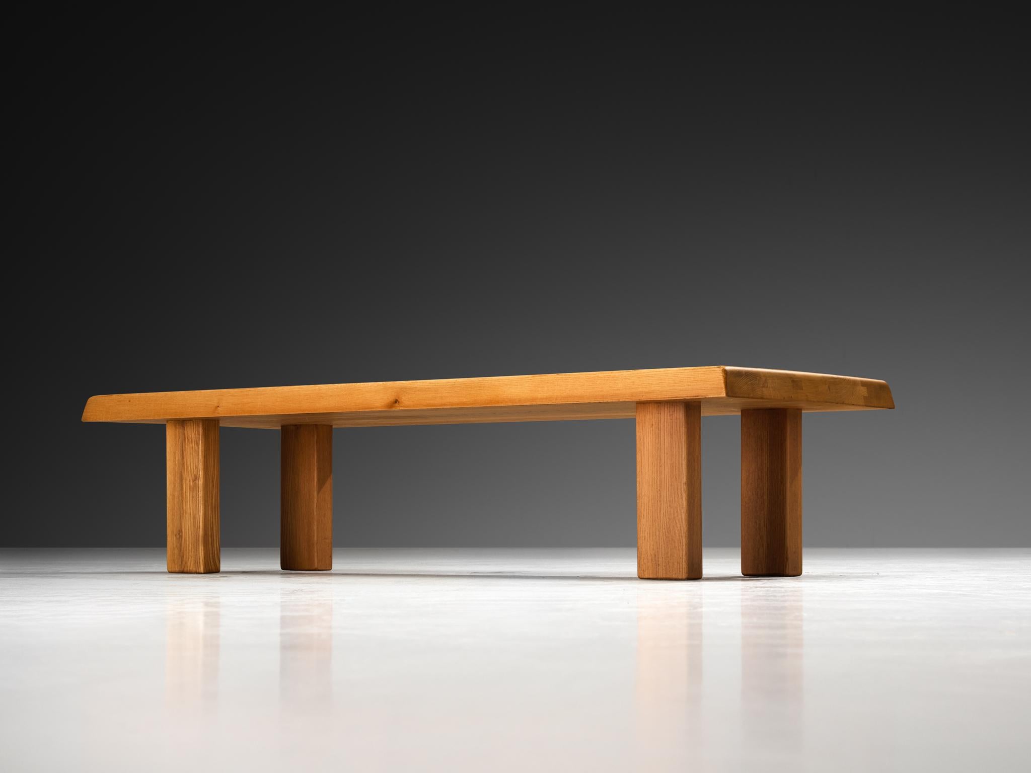 Mid-Century Modern Pierre Chapo Coffee Table 'T08' in Elm For Sale