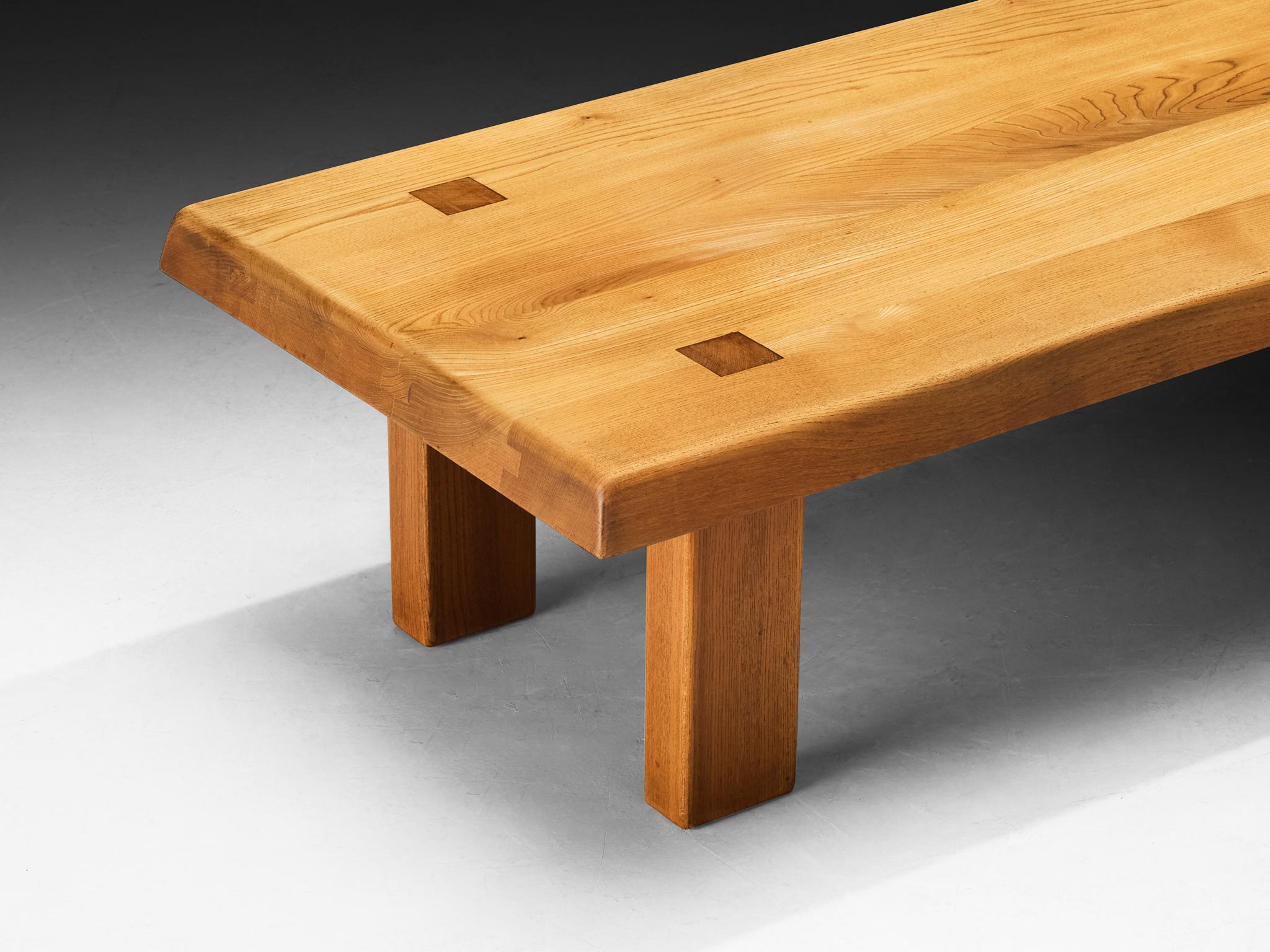 French Pierre Chapo Coffee Table 'T08' in Elm For Sale