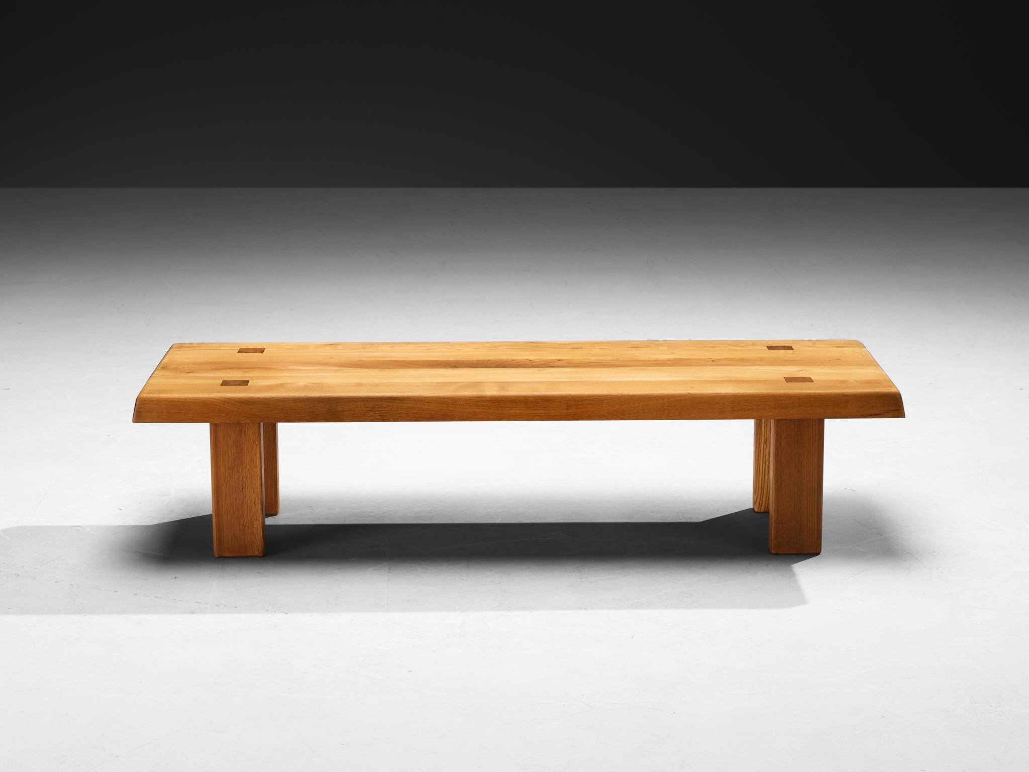 Mid-20th Century Pierre Chapo Coffee Table 'T08' in Elm For Sale