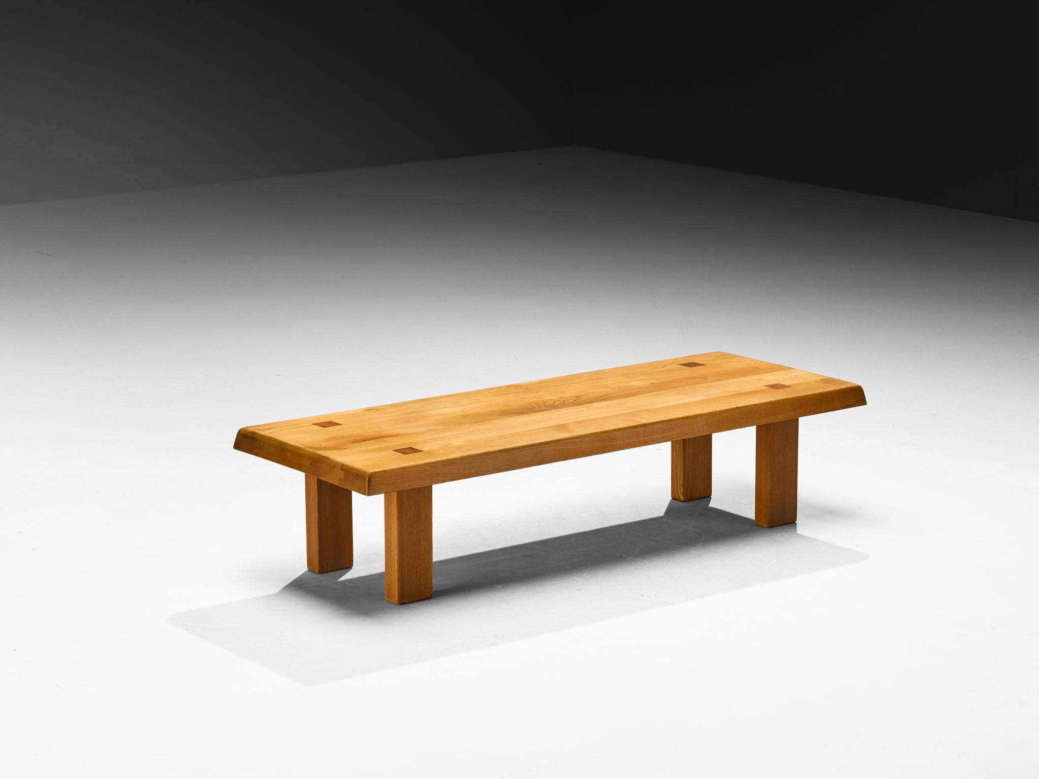 Pierre Chapo Coffee Table 'T08' in Elm For Sale 1