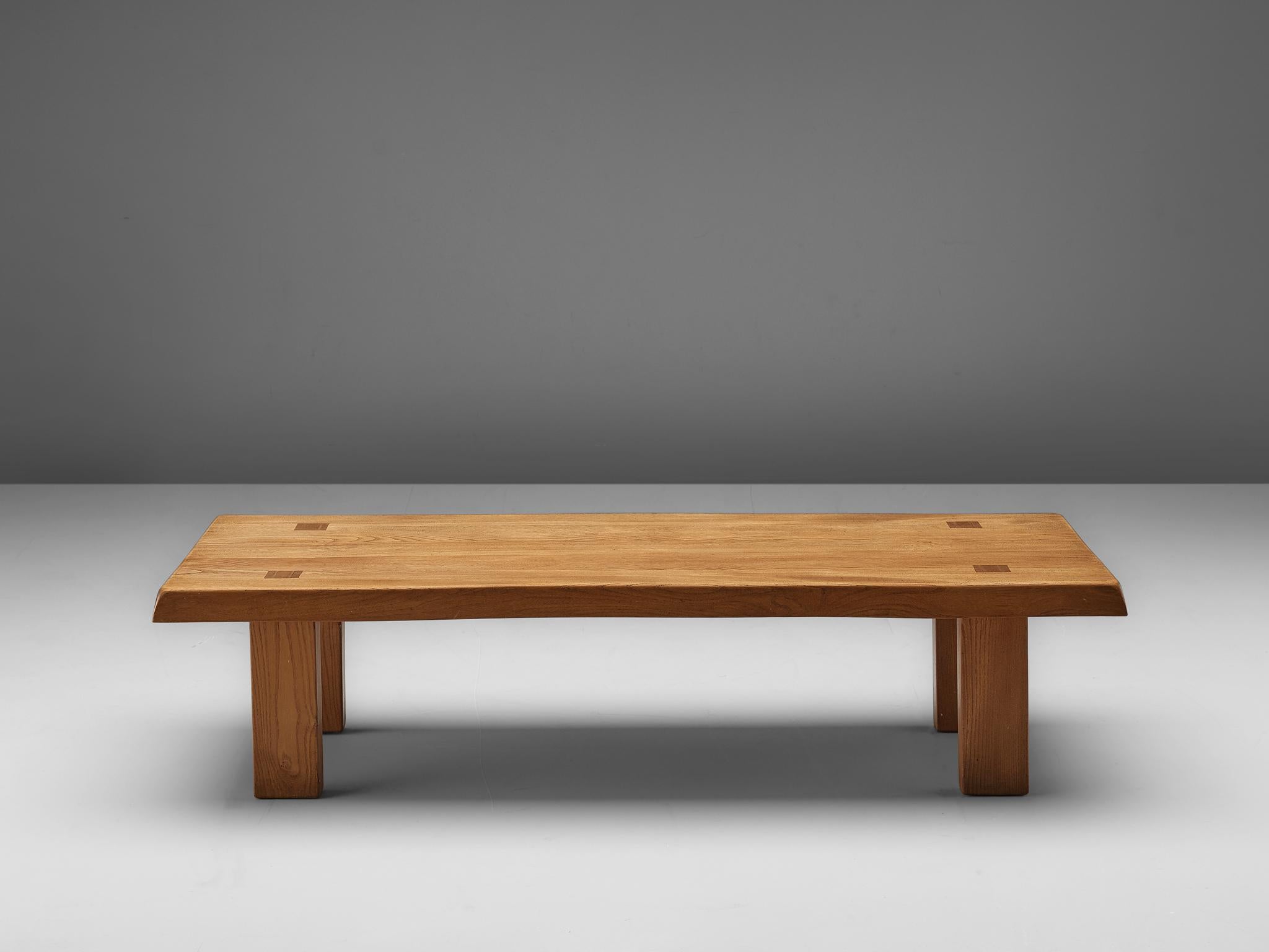 Pierre Chapo Coffee Table 'T08' in Solid Elm 2