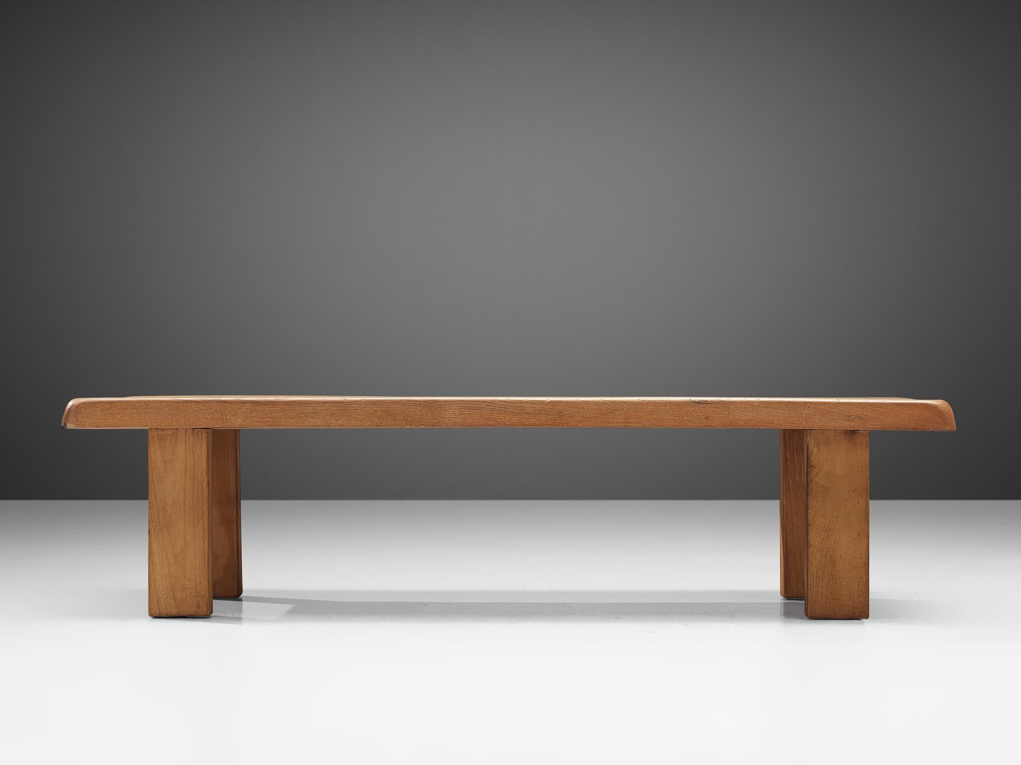 Mid-Century Modern Pierre Chapo Coffee Table 'T08' in Solid Elm