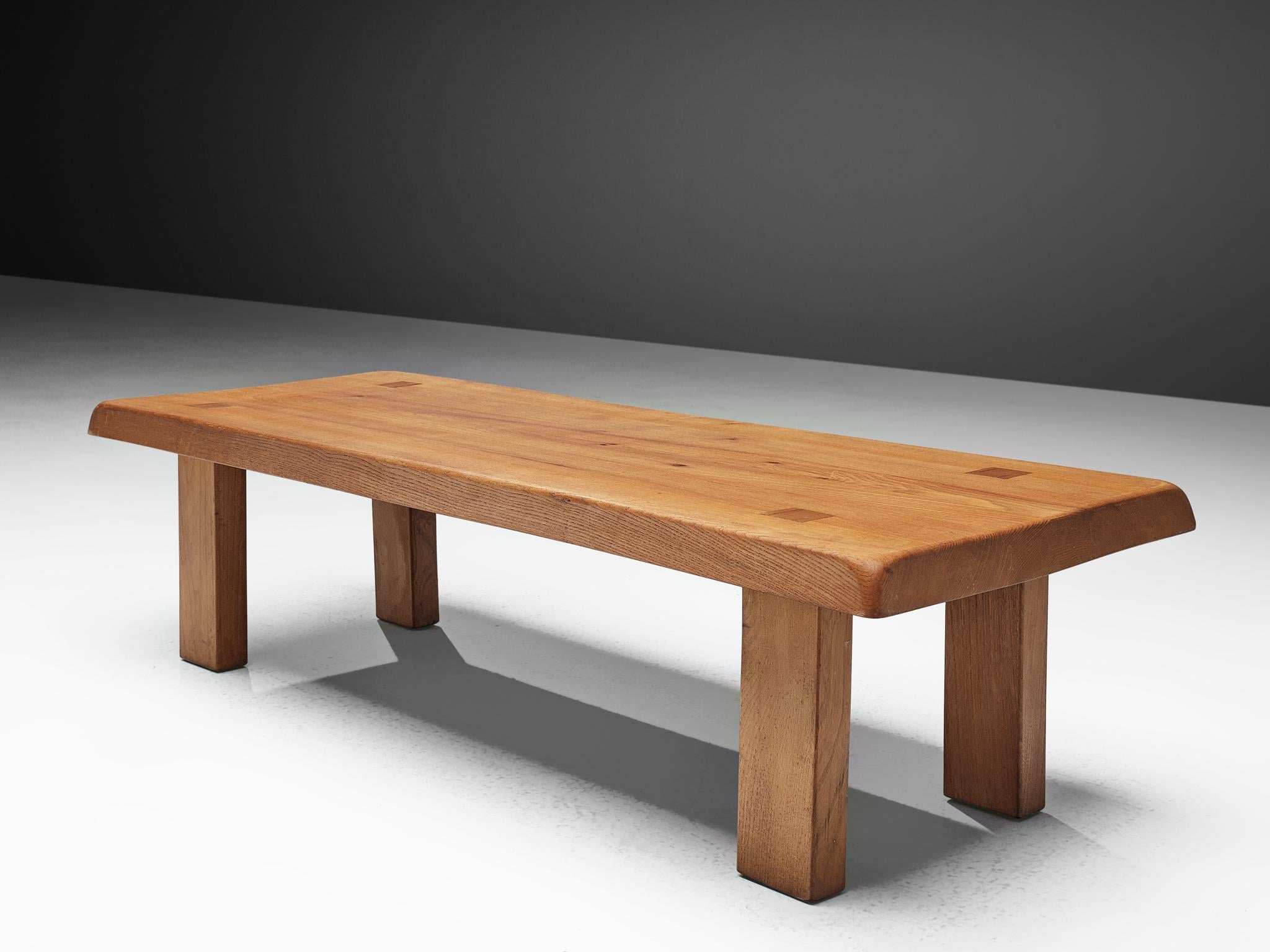 French Pierre Chapo Coffee Table 'T08' in Solid Elm