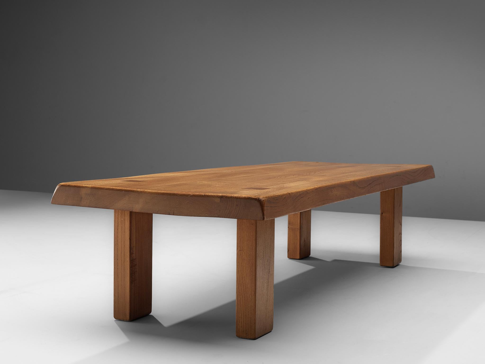 Mid-Century Modern Pierre Chapo Coffee Table 'T08' in Solid Elm