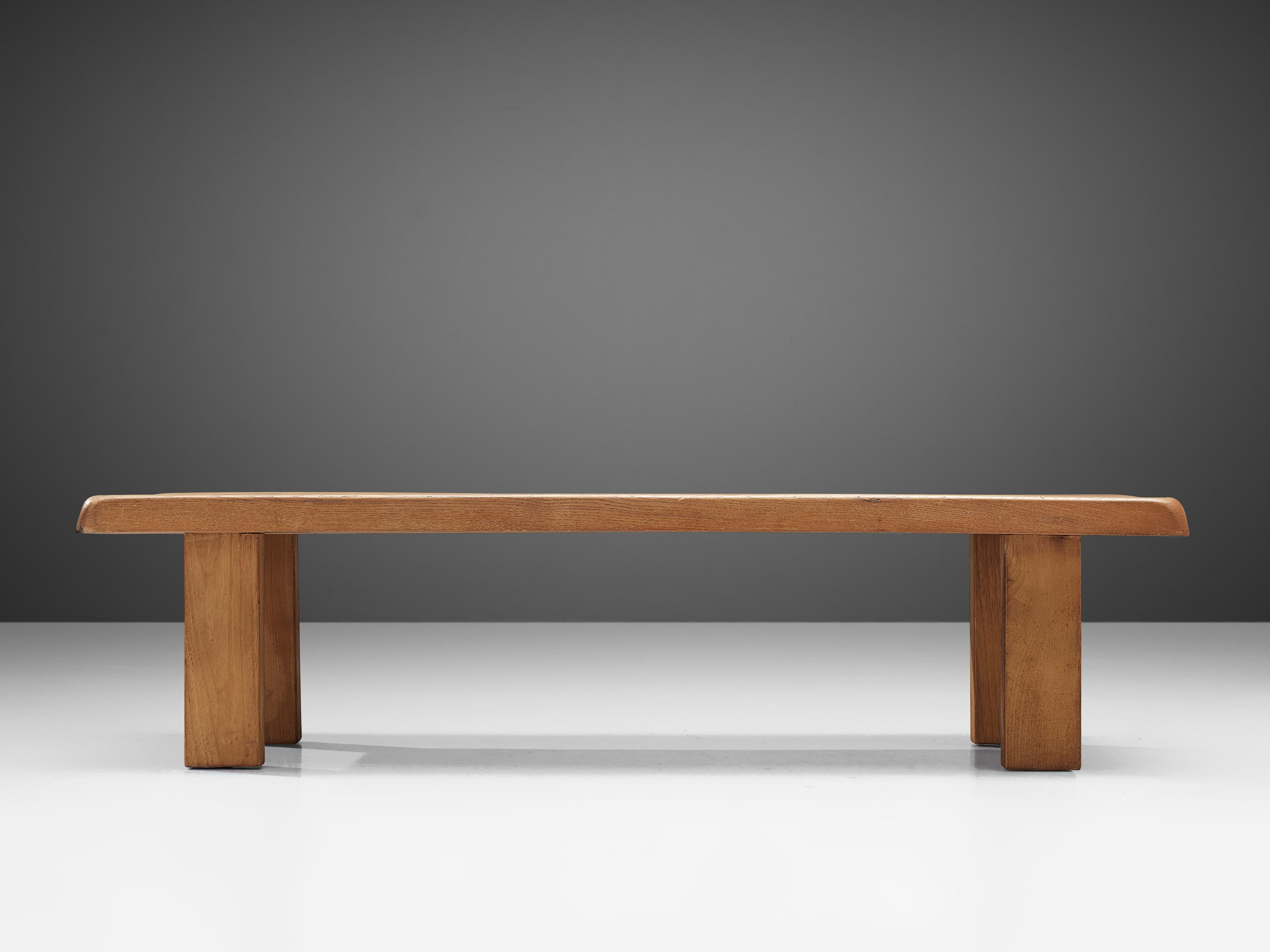 Mid-20th Century Pierre Chapo Coffee Table 'T08' in Solid Elm