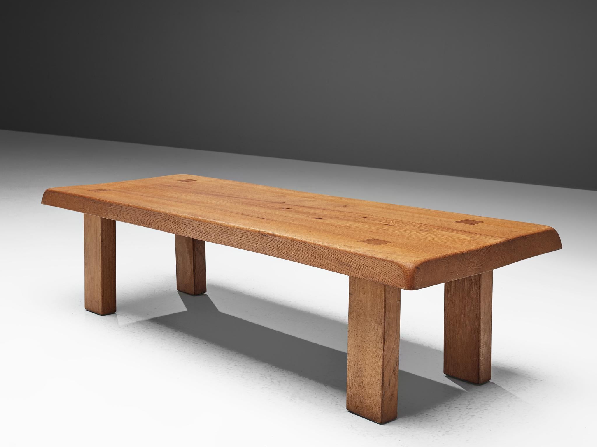 Mid-20th Century Pierre Chapo Coffee Table in Solid Elm