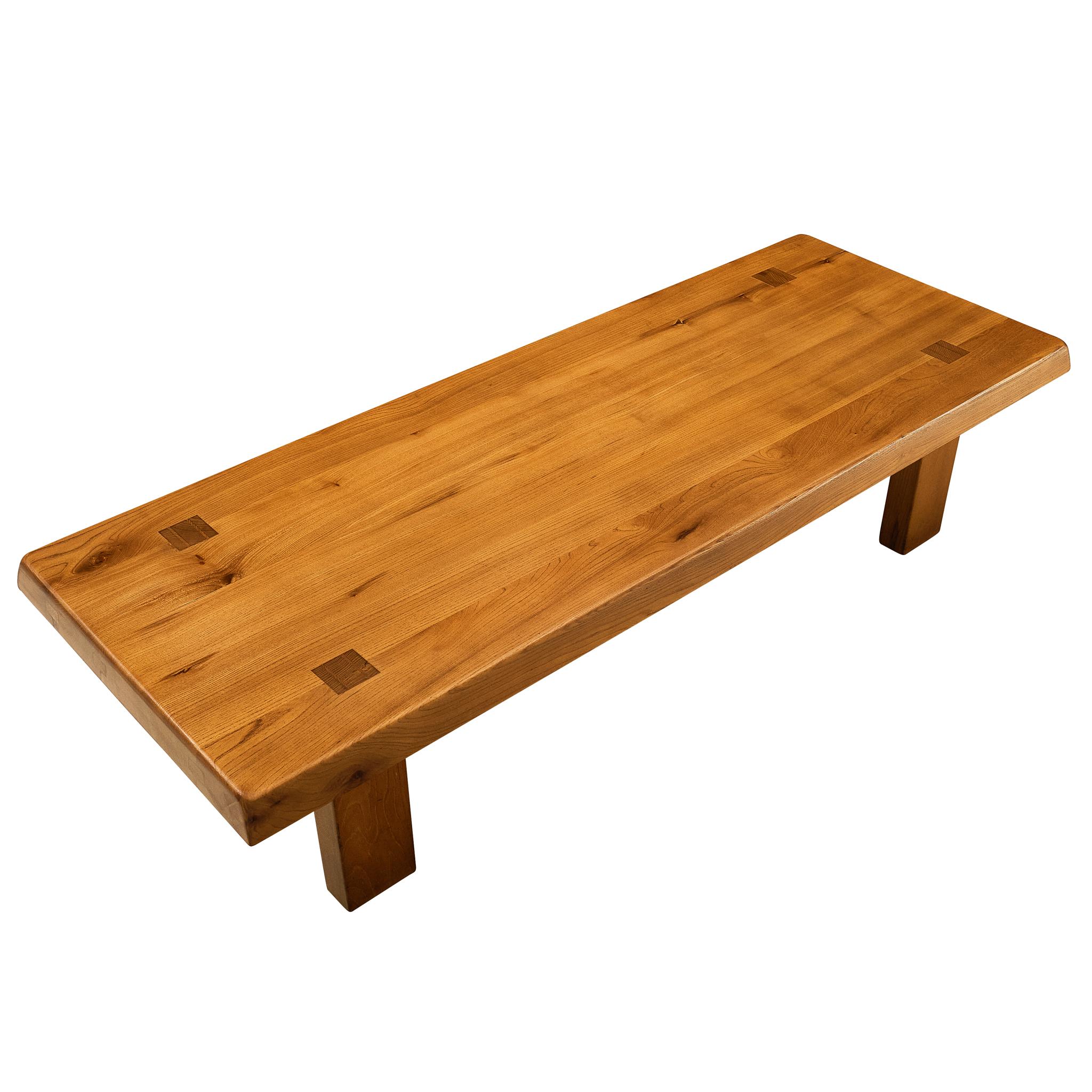 Pierre Chapo, Coffee Table Model T02M in Solid Elm, France 1976 For ...