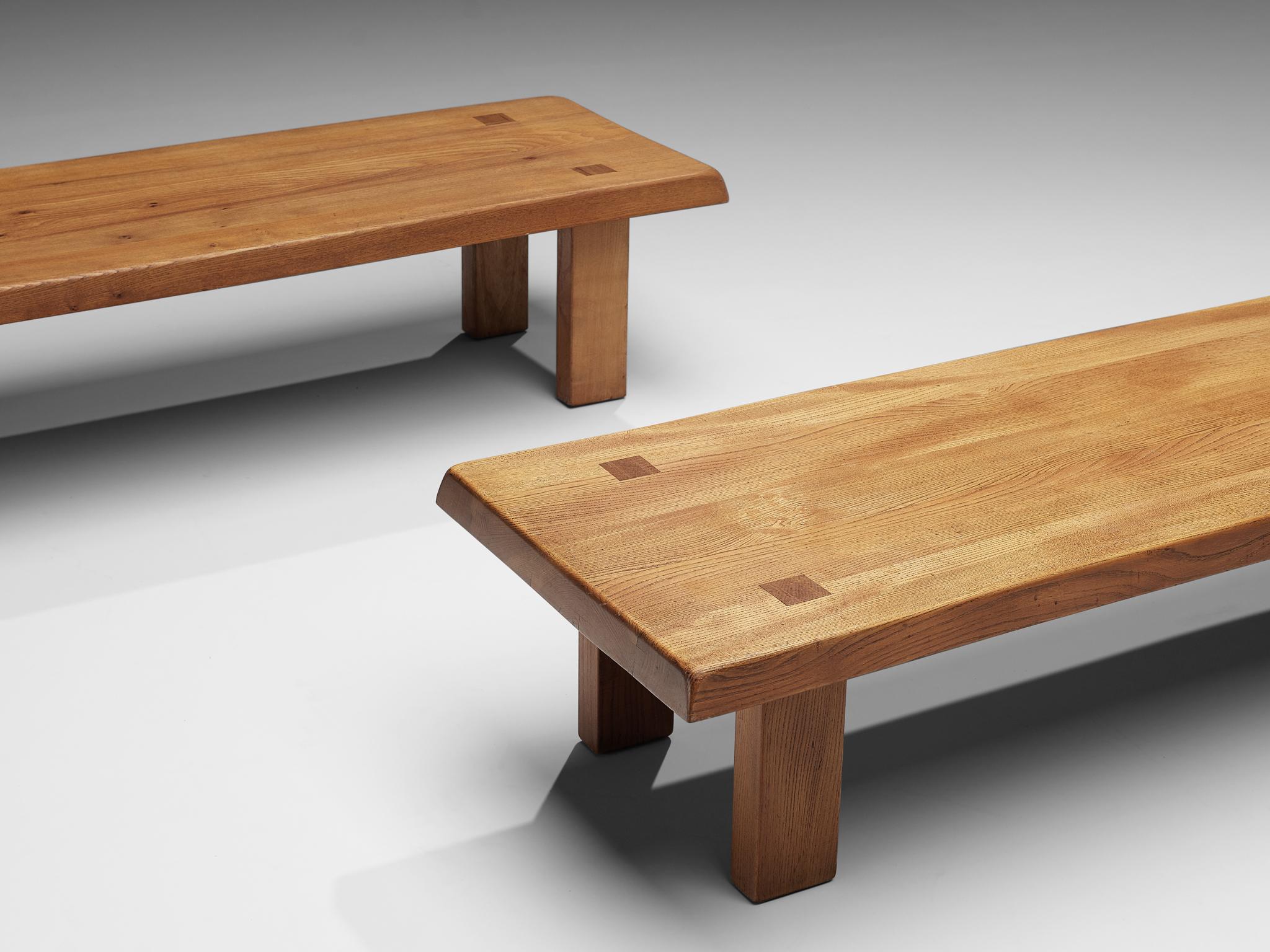 Mid-Century Modern Pierre Chapo Coffee Tables 'T08' in Solid Elm