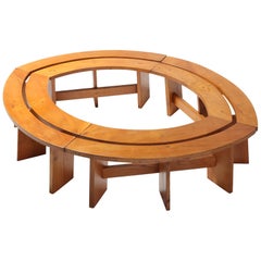 Pierre Chapo Curved Benches in Elmwood