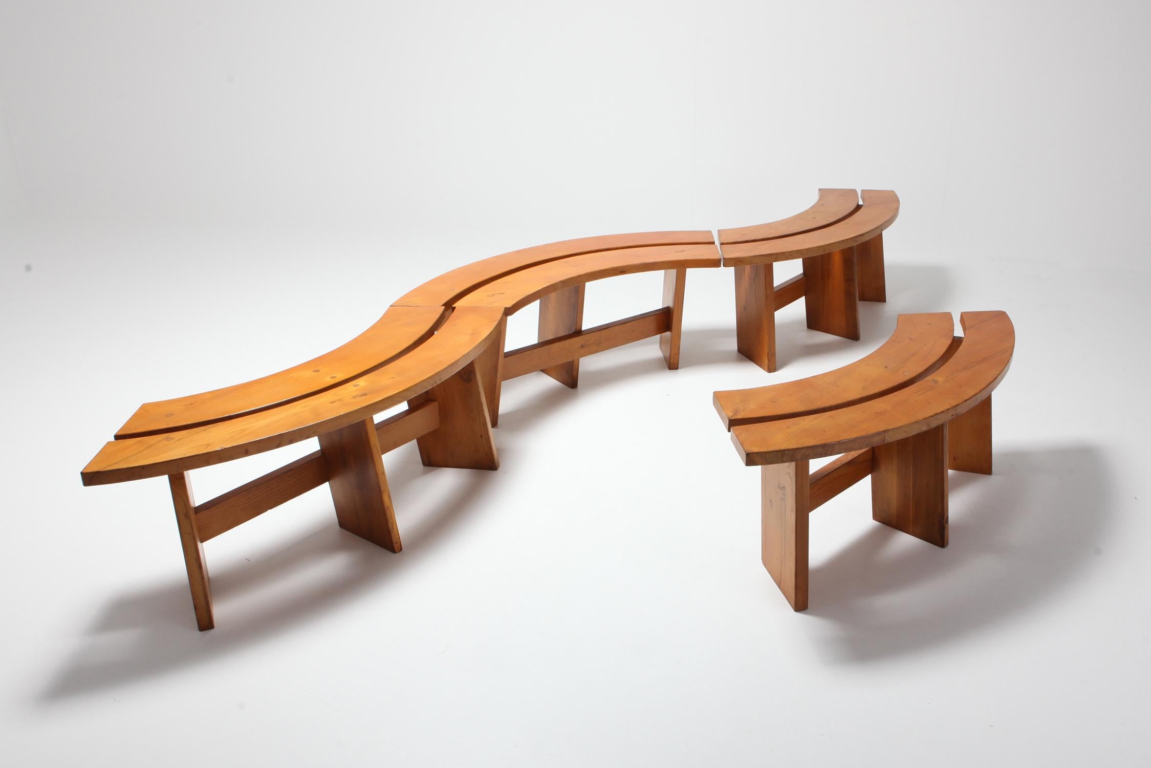 Pierre Chapo Curved Benches in French Elm 5