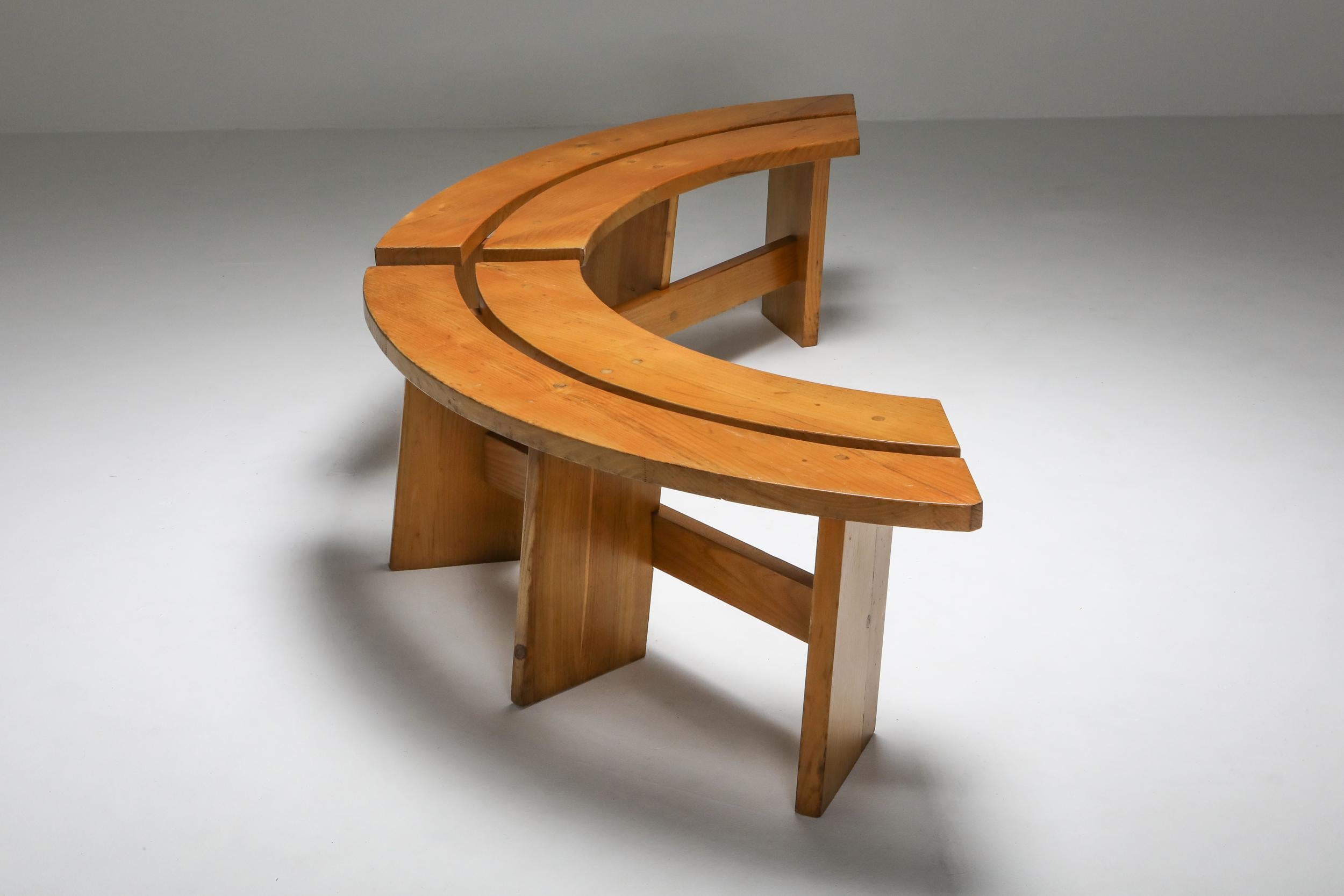 Pierre Chapo Curved Benches in French Elm 5