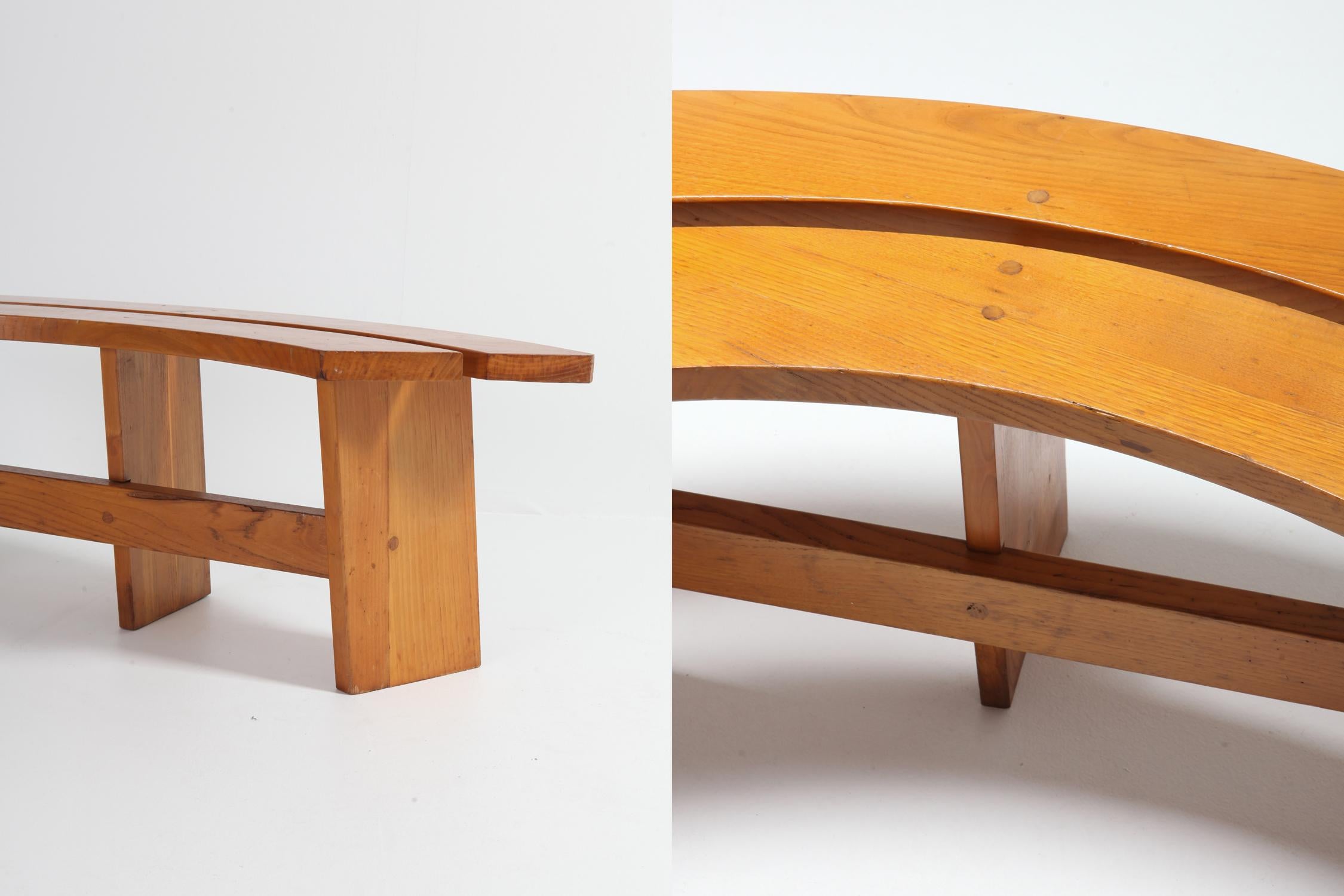 Pierre Chapo Curved Benches in French Elm 8