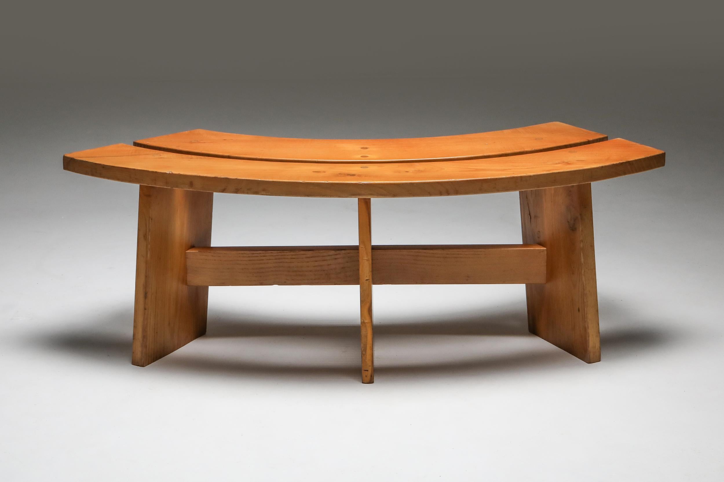 Pierre Chapo Curved Benches in French Elm 9