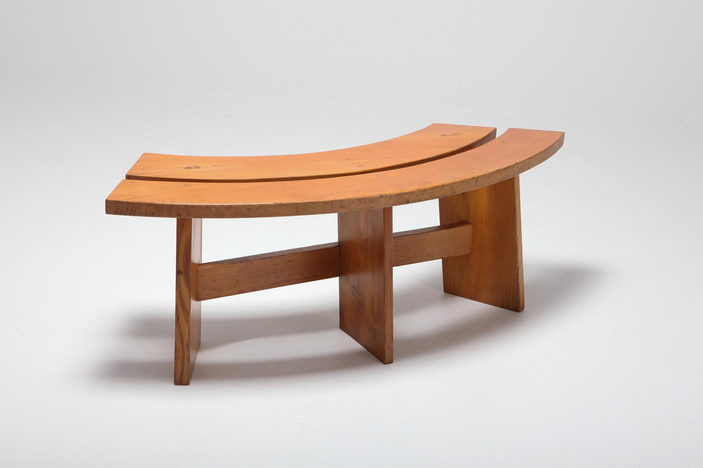 Pierre Chapo Curved Benches in French Elm 1