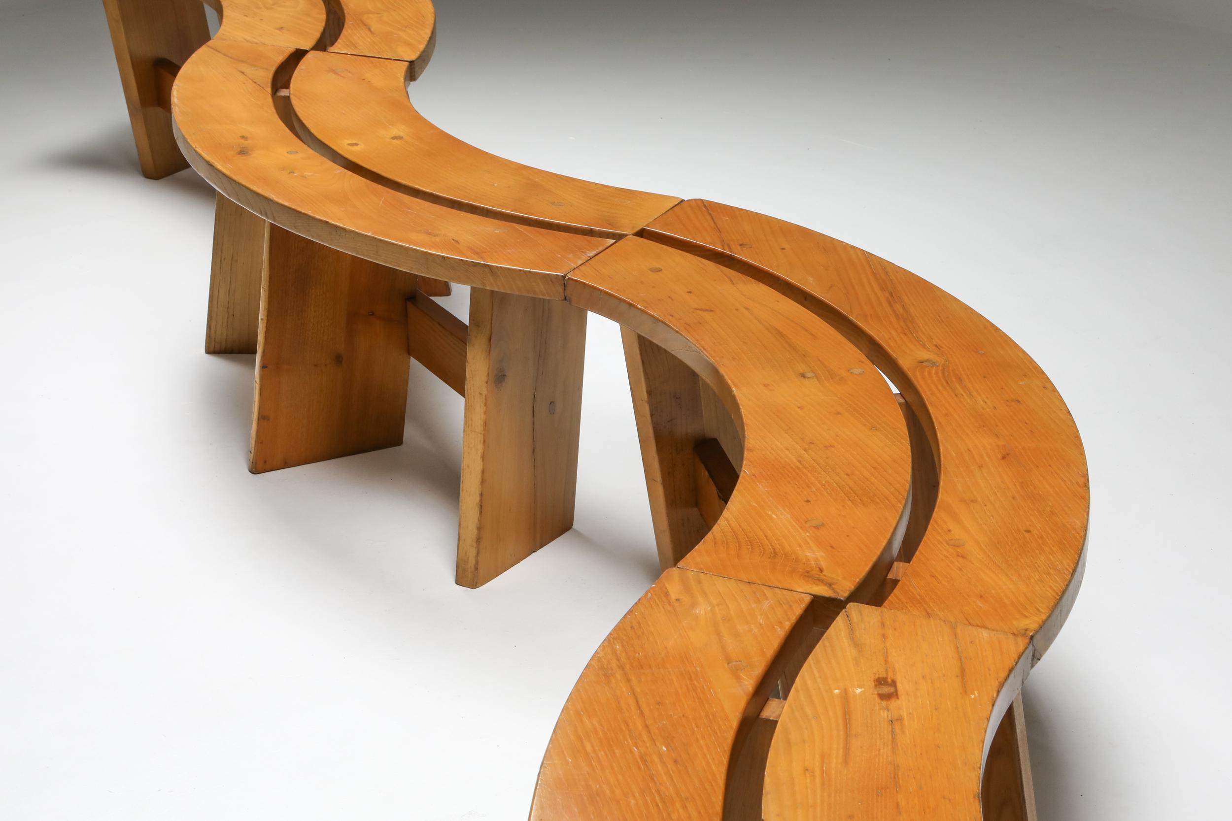 Pierre Chapo Curved Benches in French Elm 2