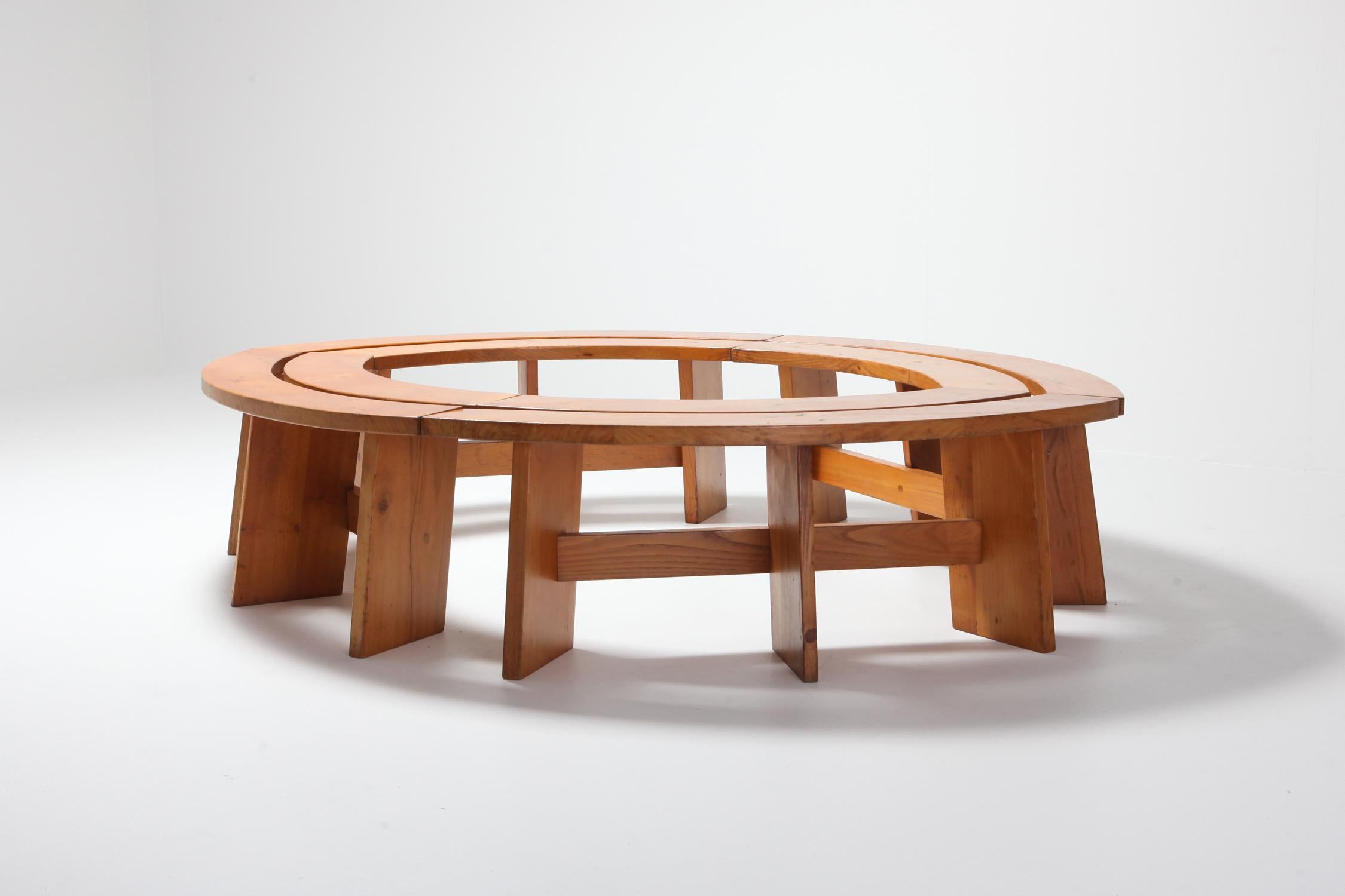 Pierre Chapo Curved Benches in French Elm 4