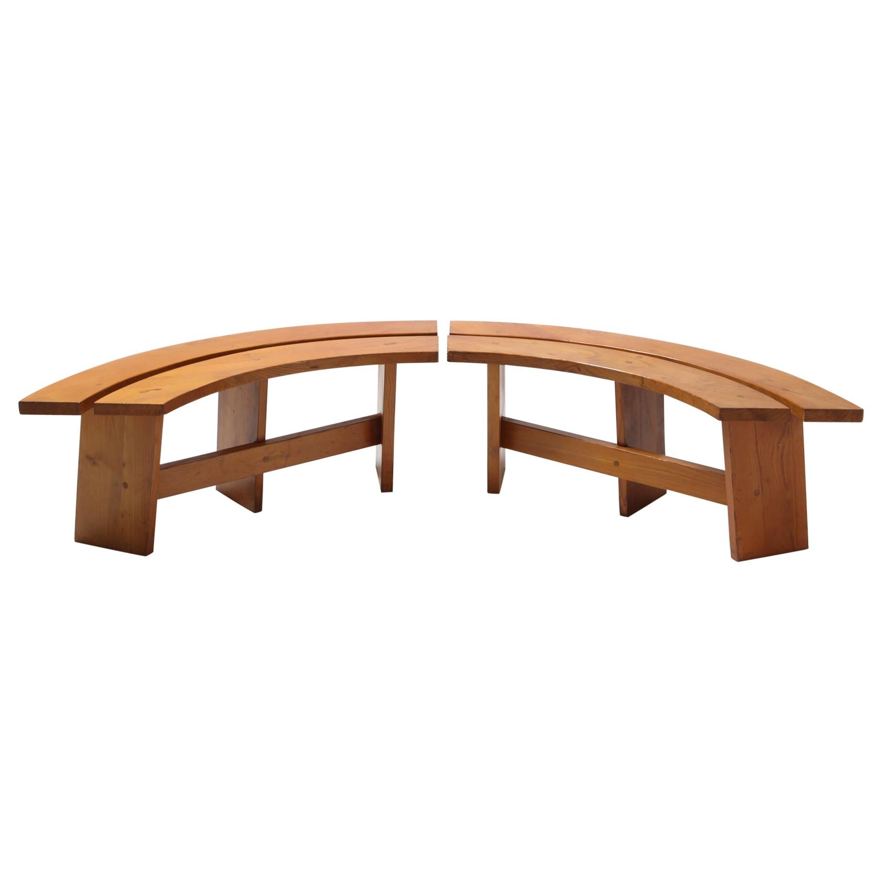 Pierre Chapo Curved Benches in French Elm