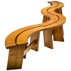 Pierre Chapo Curved Benches in French Elm