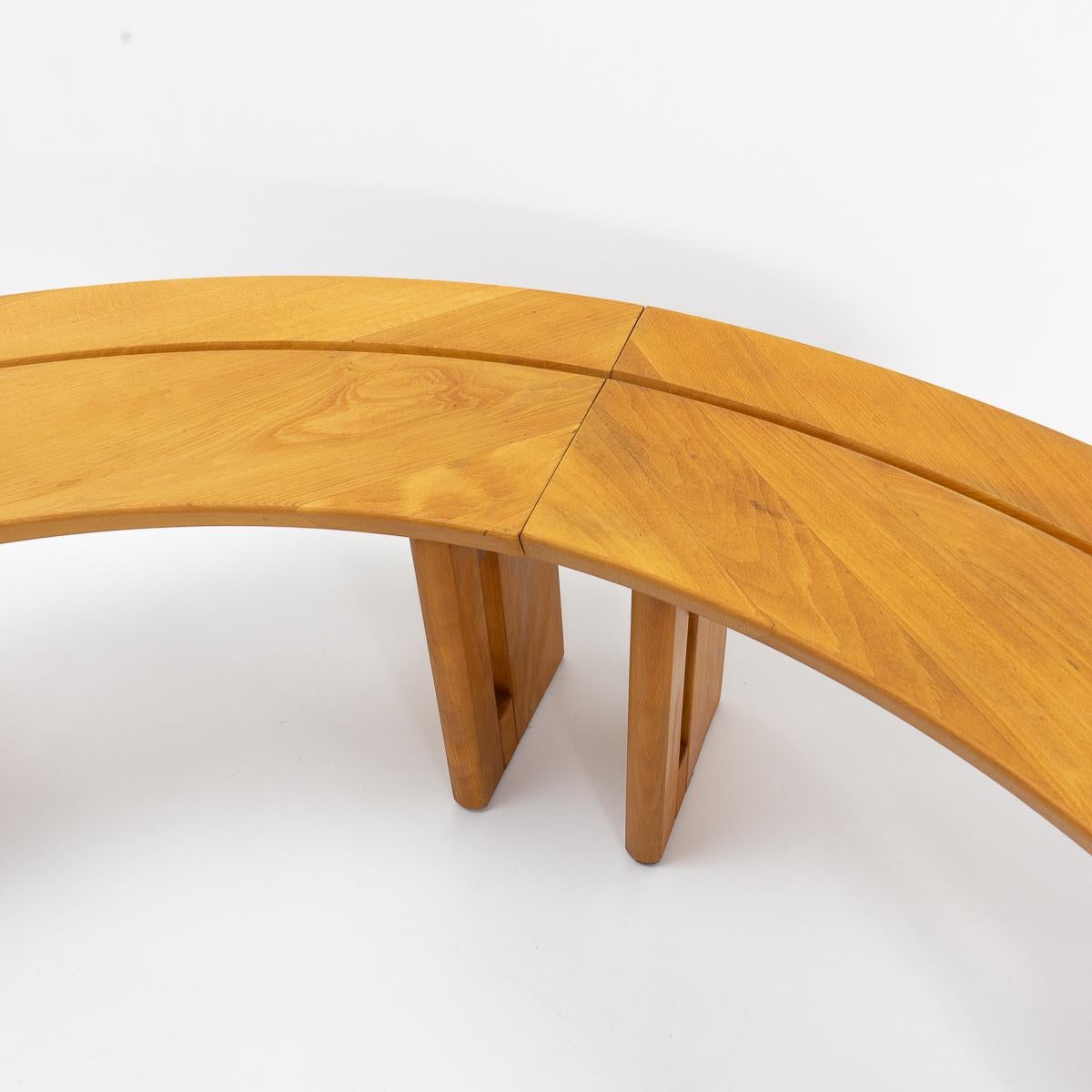 Seltz France attr. to Pierre Chapo Curved Benches, Set of 2 In Good Condition In Renens, CH