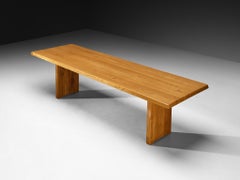 Grande table de salle à manger « T14 » sur mesure de Pierre Chapo, en orme, 273,5 cm / 107 pouces