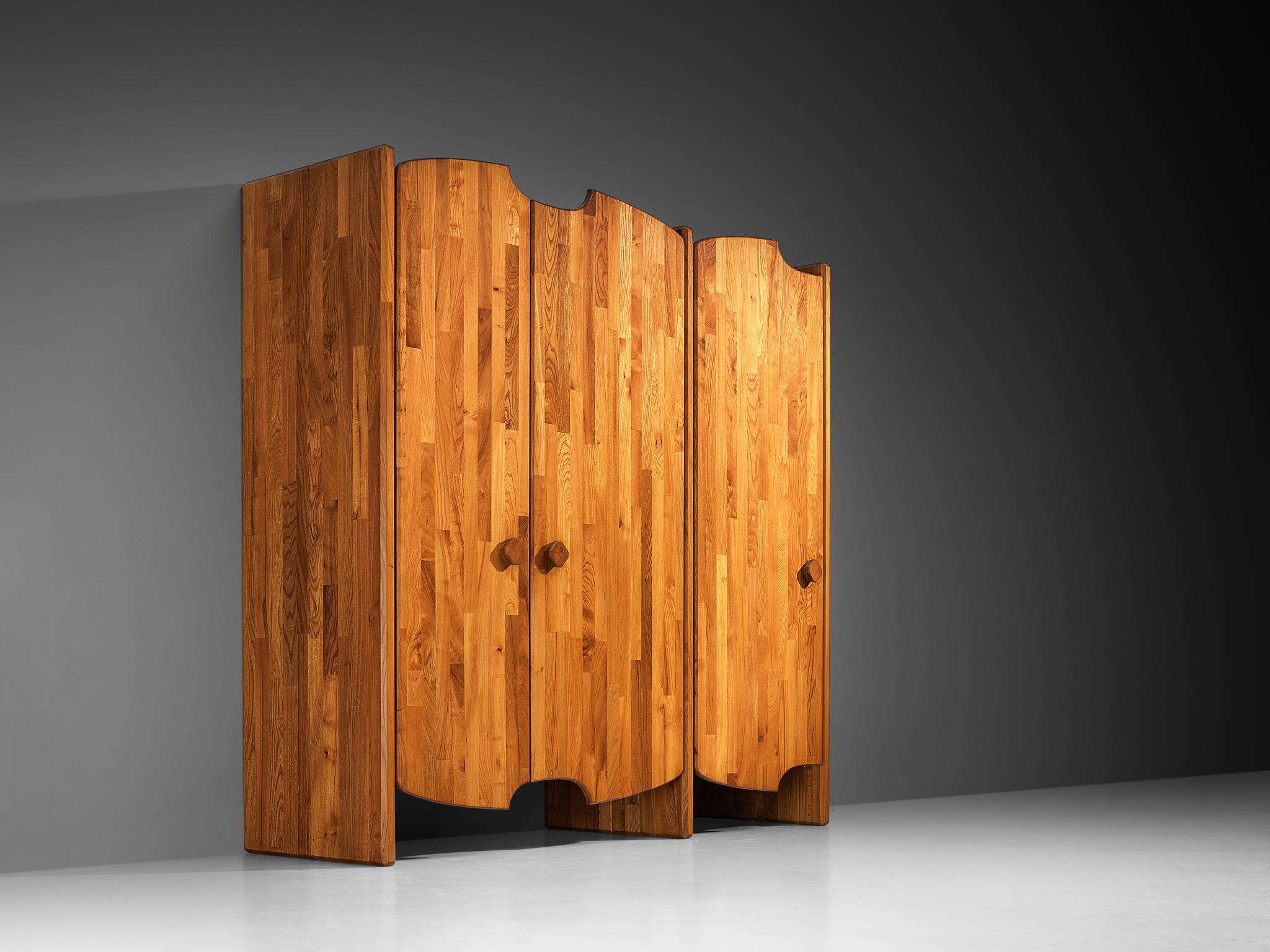 French Pierre Chapo Custom Made 'Chlacc' Highboard in Elm For Sale