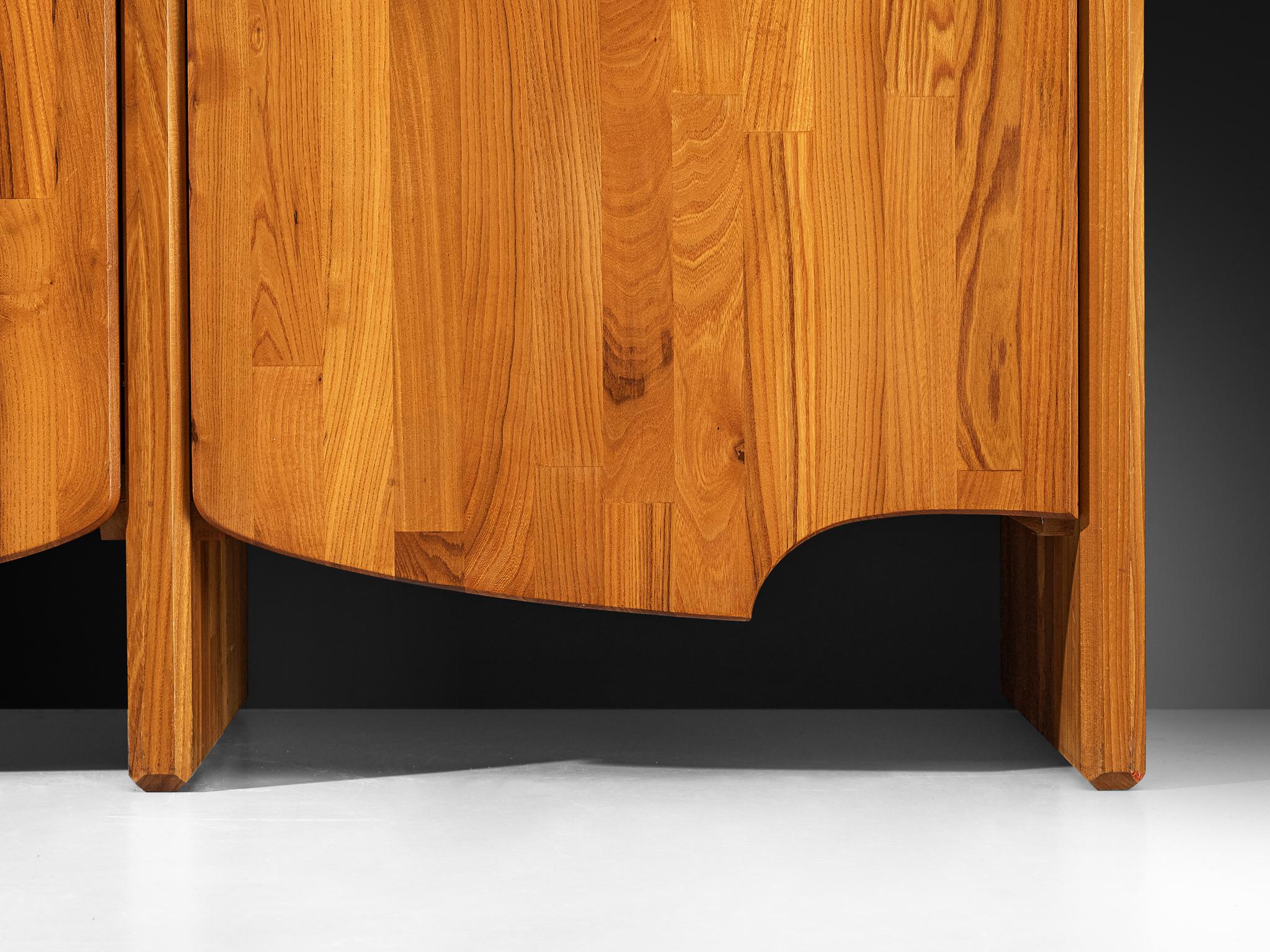 Pierre Chapo Custom Made 'Chlacc' Highboard in Elm In Good Condition For Sale In Waalwijk, NL