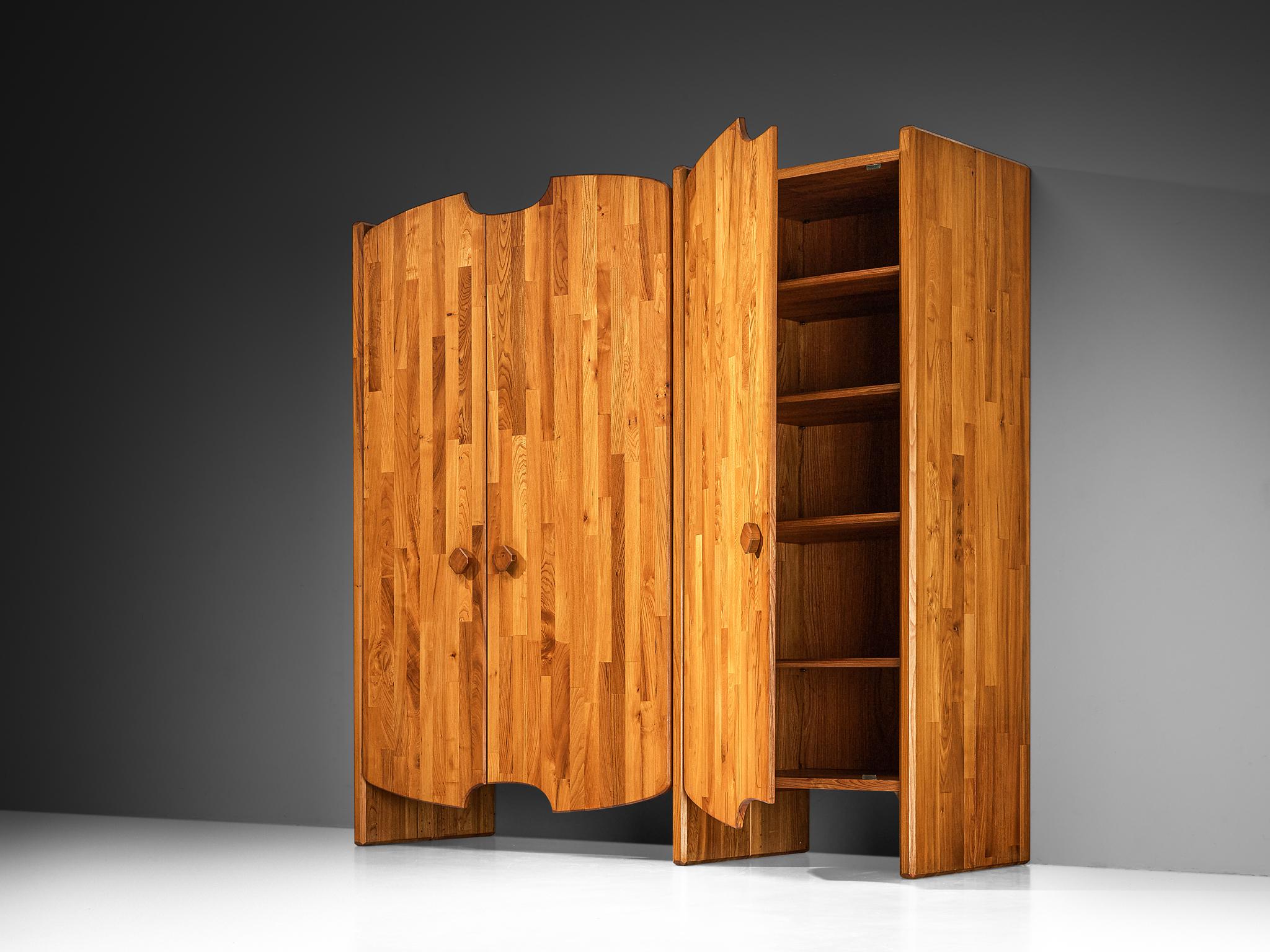 Late 20th Century Pierre Chapo Custom Made 'Chlacc' Highboard in Elm For Sale