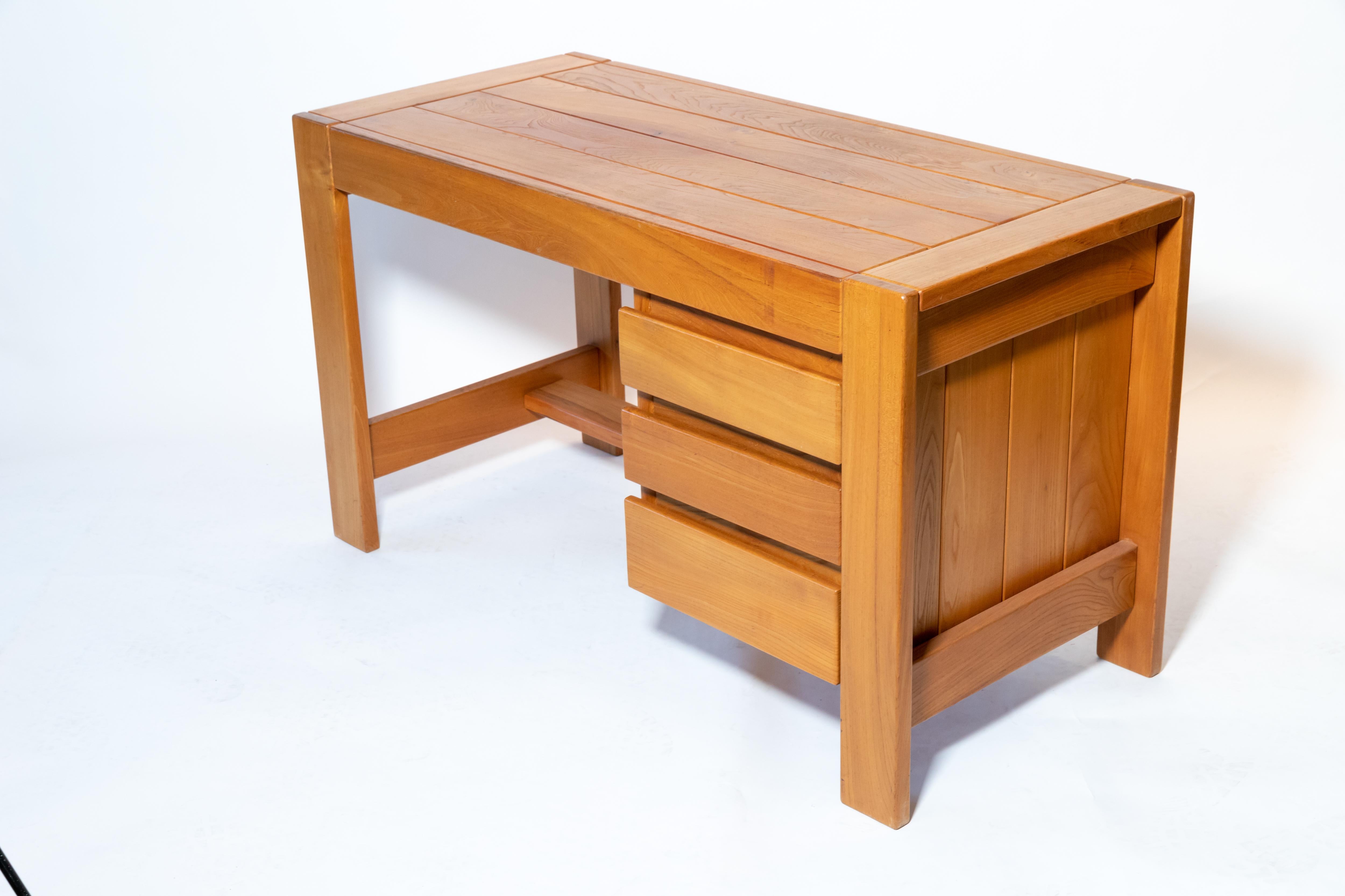 Modern Pierre Chapo Wood Desk, circa 1970s