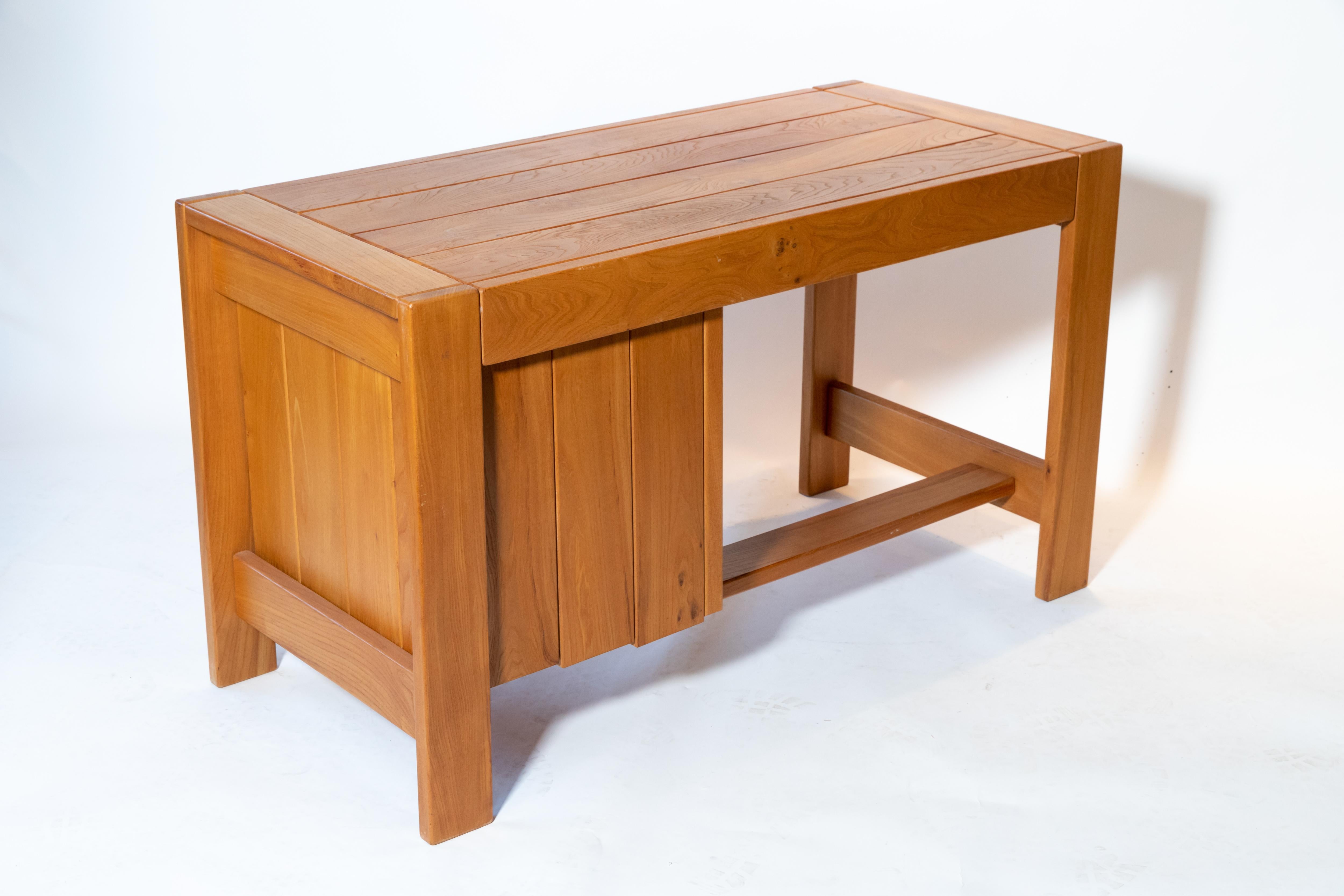 Late 20th Century Pierre Chapo Wood Desk, circa 1970s