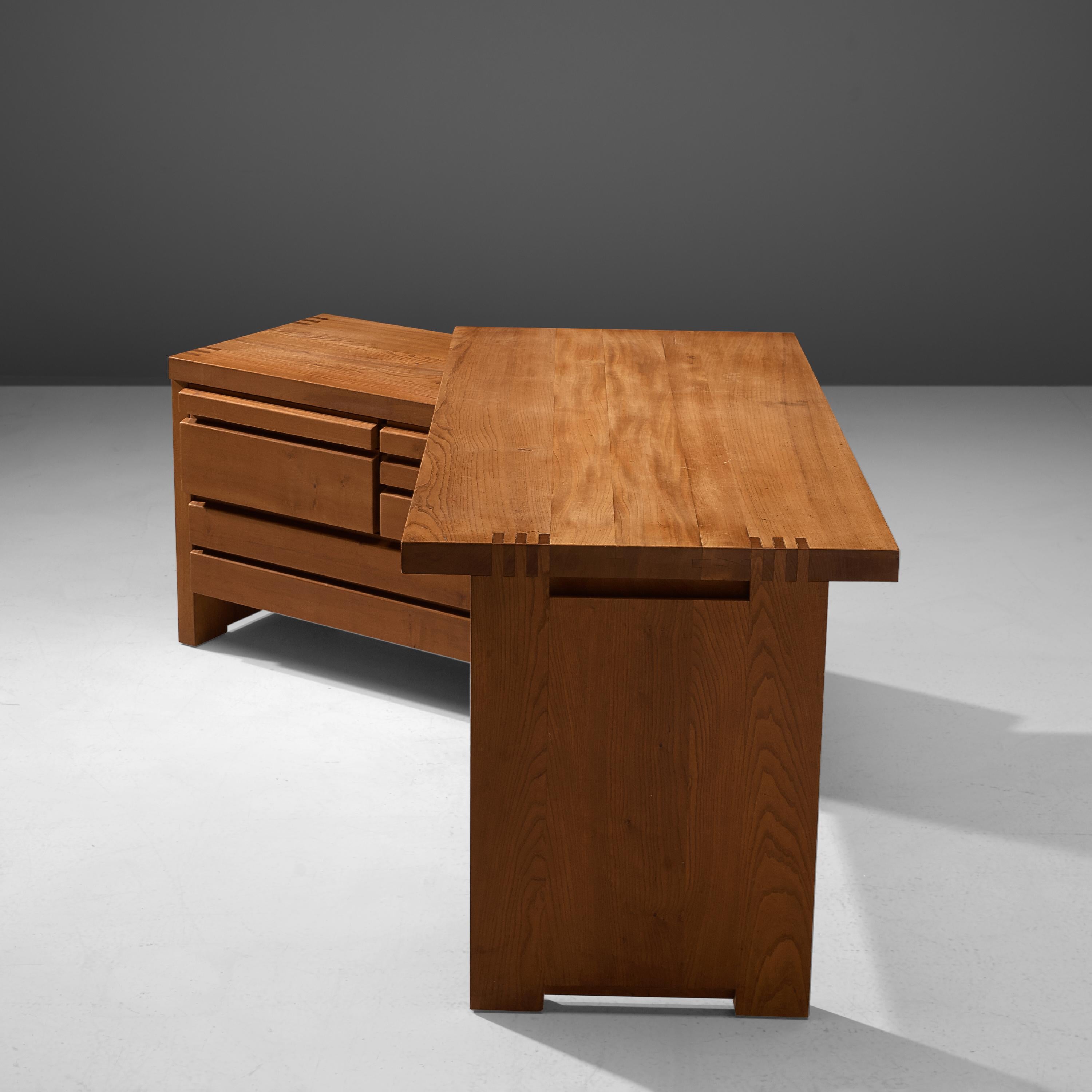 Pierre Chapo Changeable 'B19' Desk Solid Elm  2