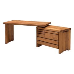 Pierre Chapo, Desk Model B19 in Solid Elm, France, 1960s