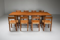 Pierre Chapo Dining Set with T01D Table and S24 Chairs in Solid Elm