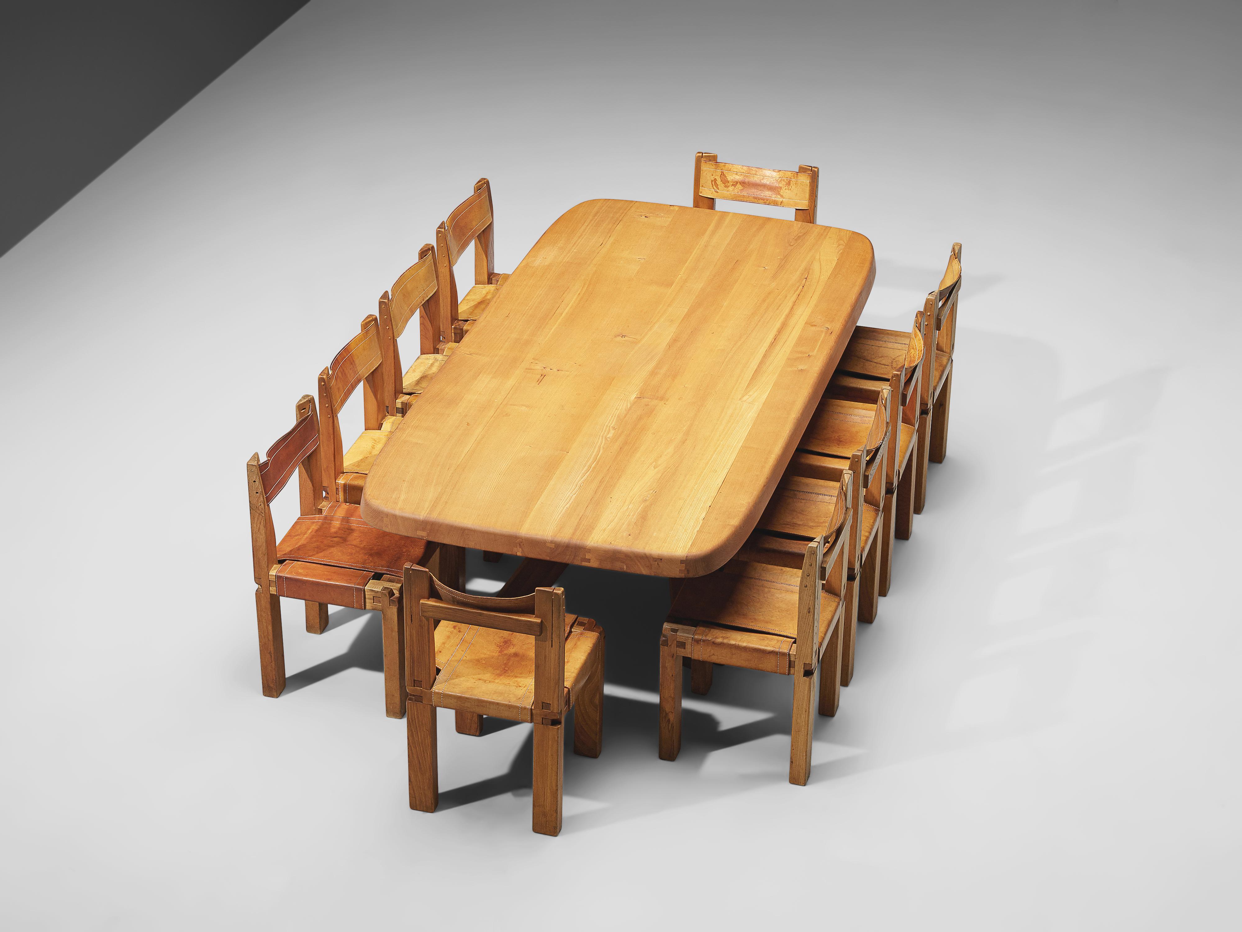 Pierre Chapo Dining Table Aban T35D in Solid Elm 5