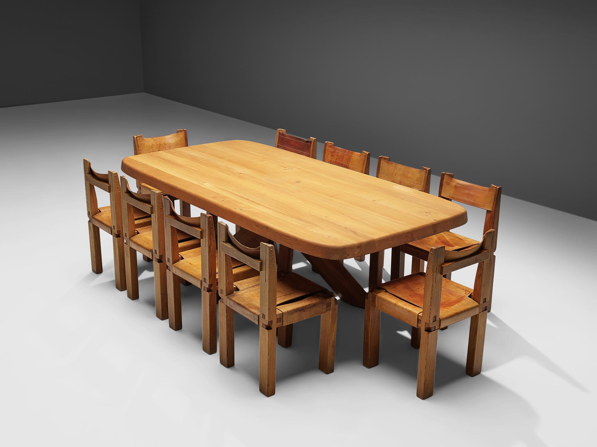 Pierre Chapo Dining Table Aban T35D in Solid Elm 3