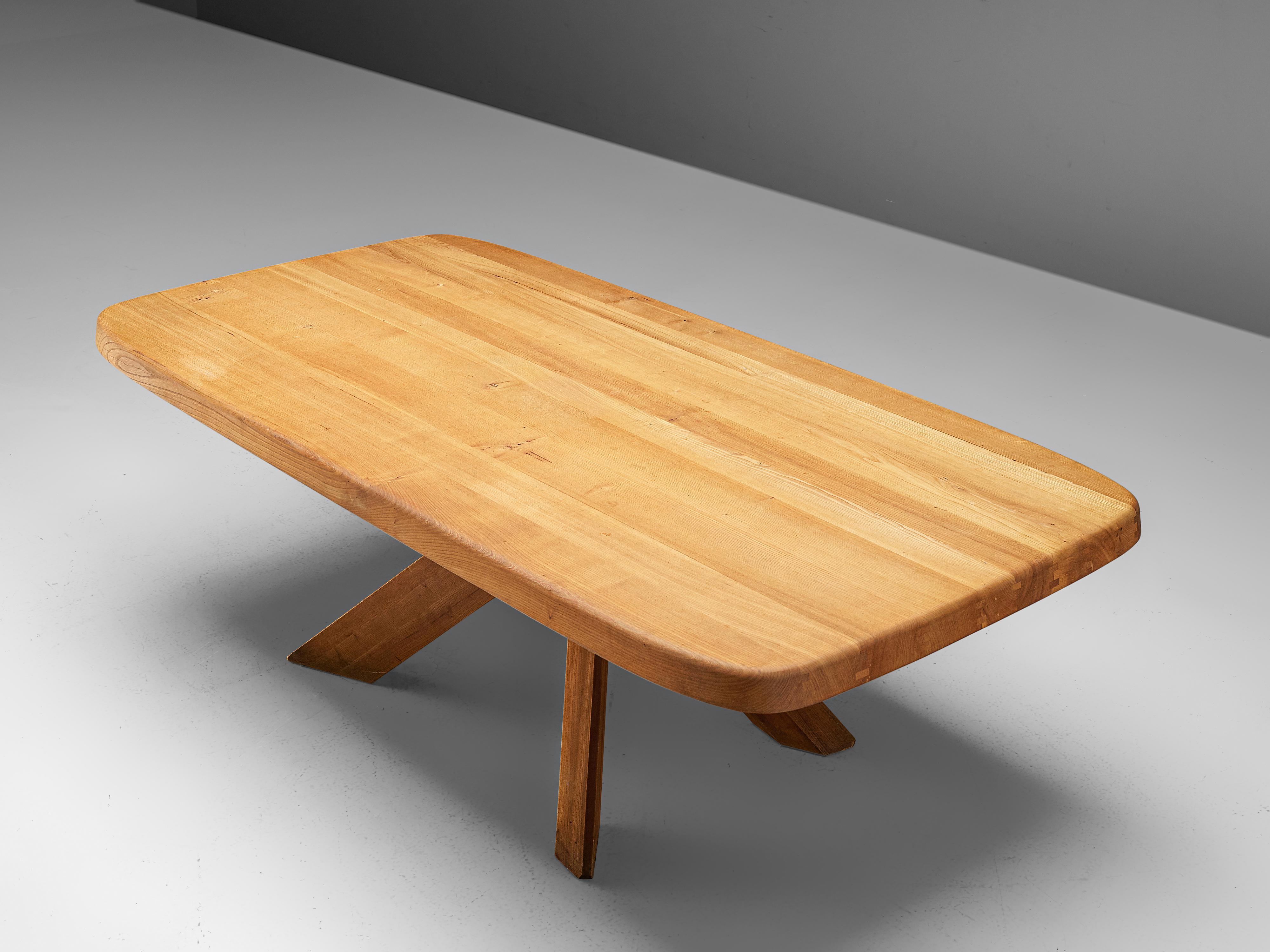 Mid-Century Modern Pierre Chapo Dining Table Aban T35D in Solid Elm