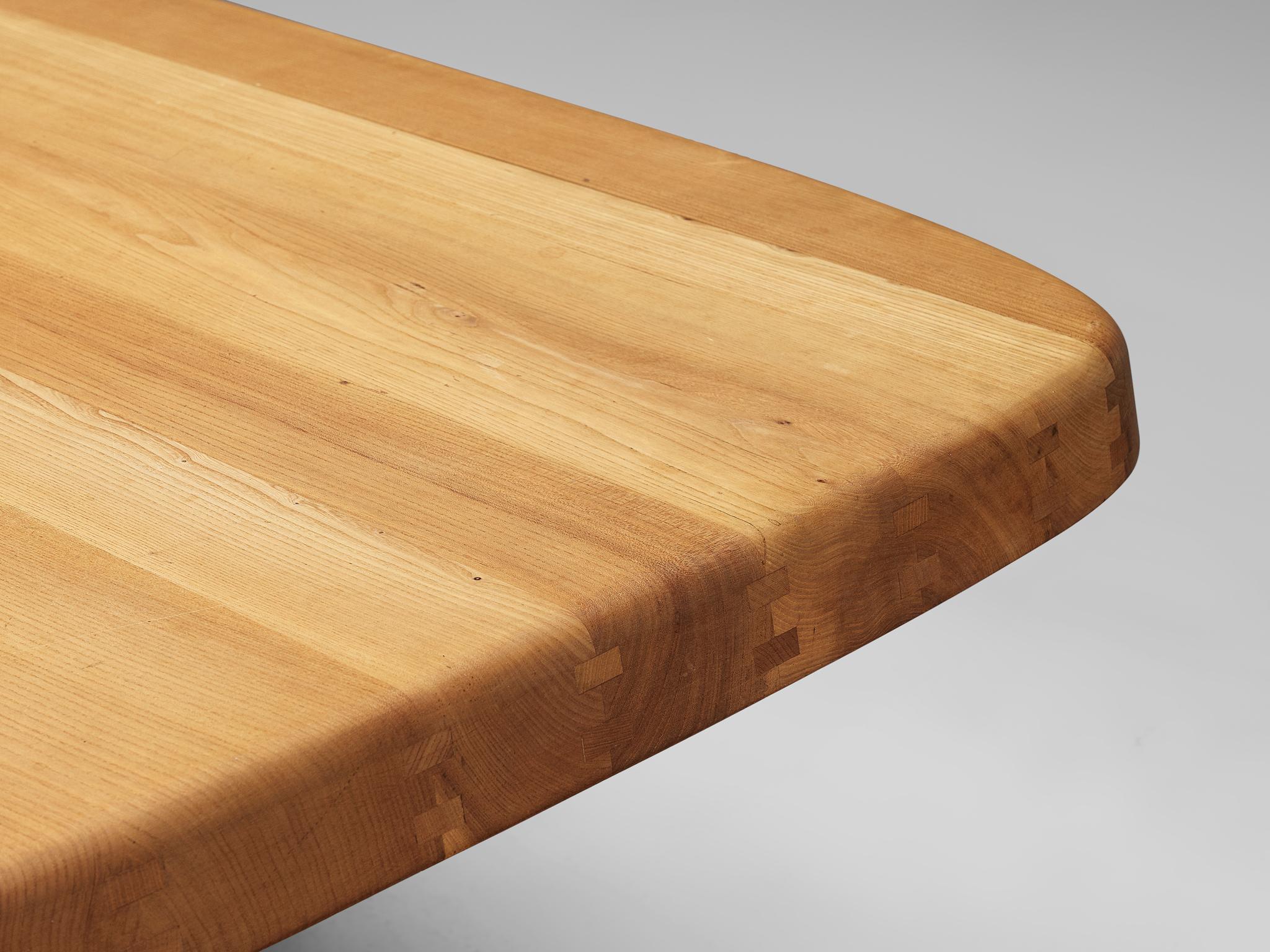 Late 20th Century Pierre Chapo Dining Table Aban T35D in Solid Elm