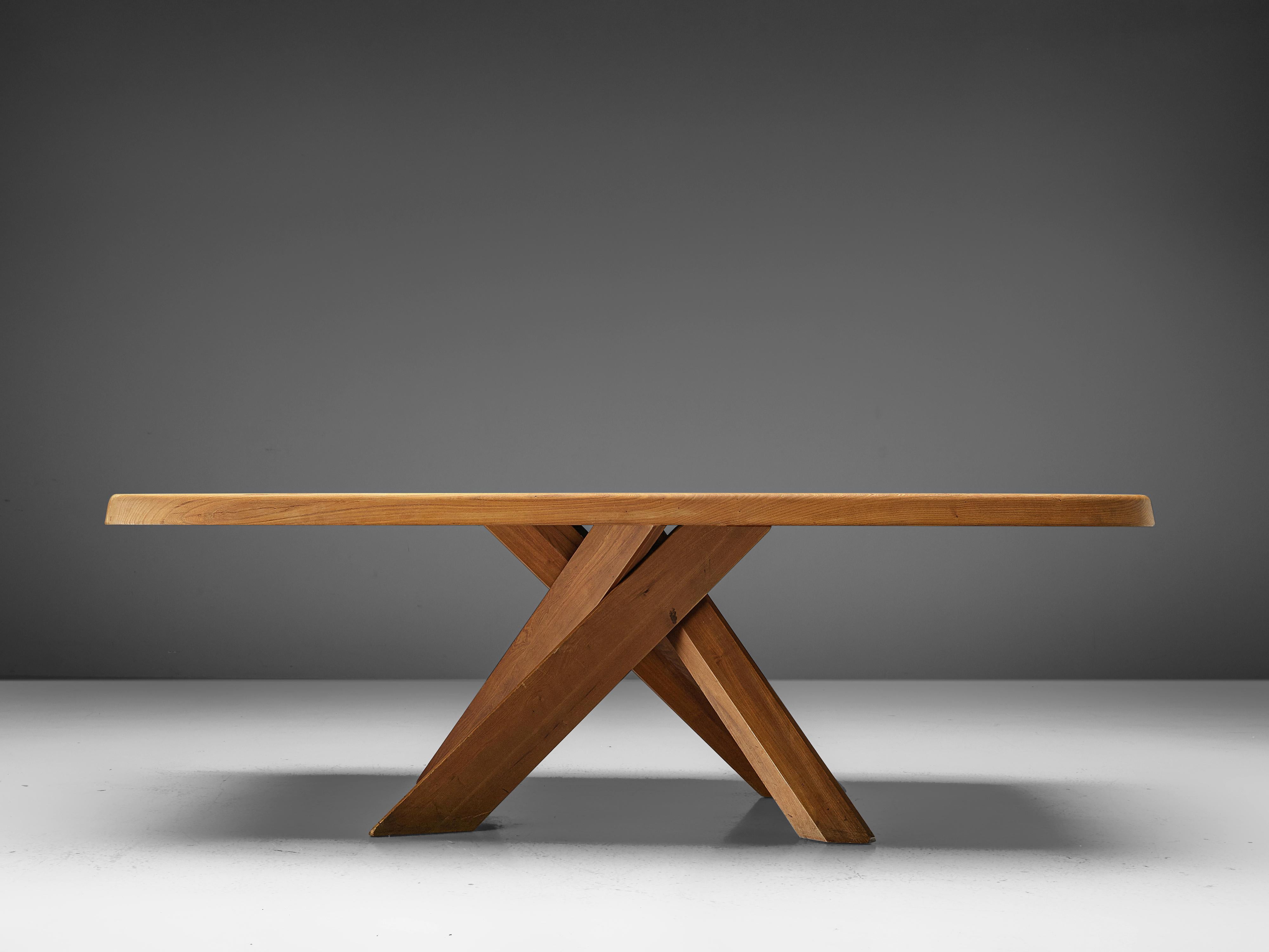Pierre Chapo Dining Table Aban T35D in Solid Elm 2