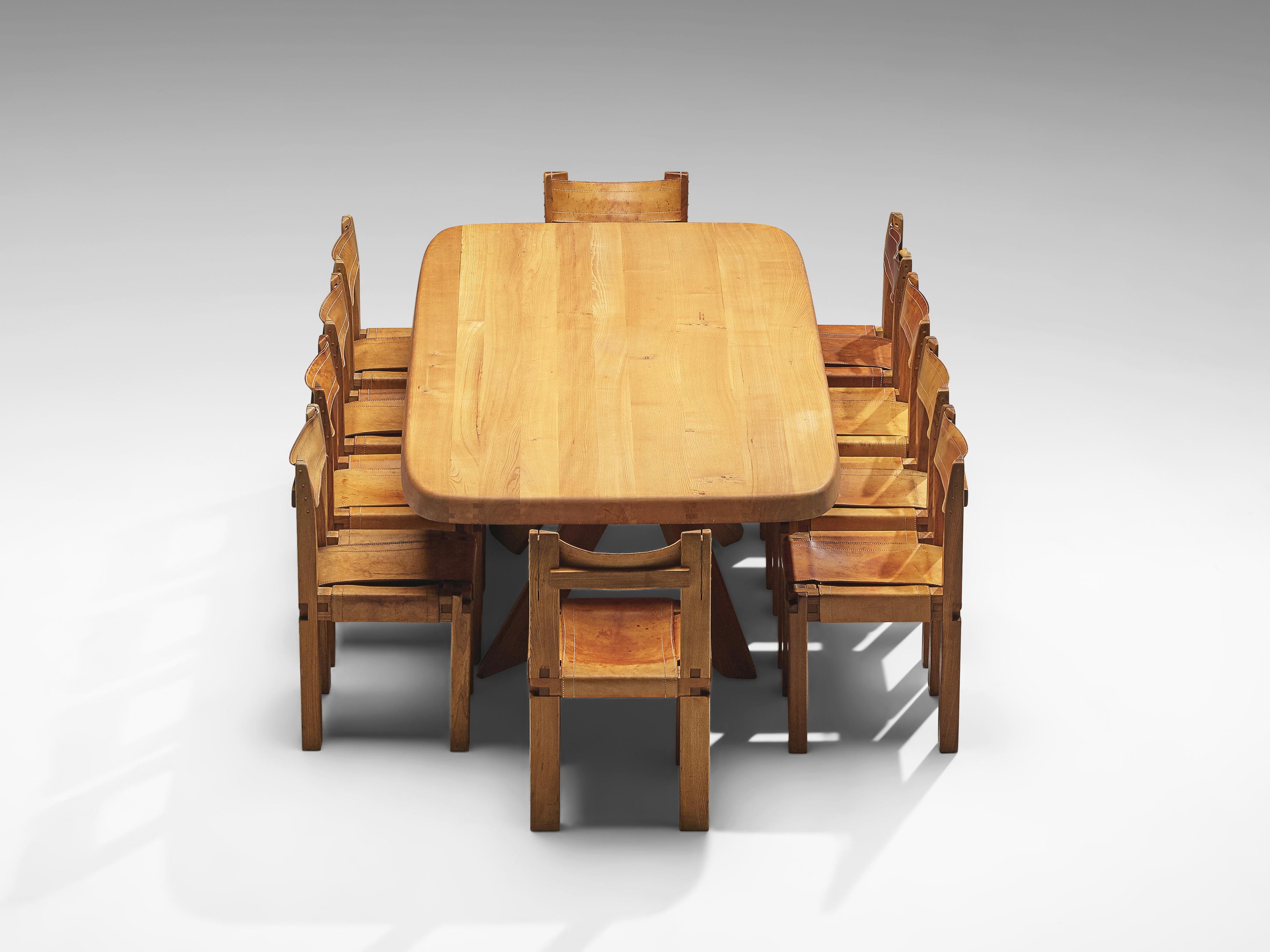 Pierre Chapo Dining Table Aban T35D in Solid Elm 3