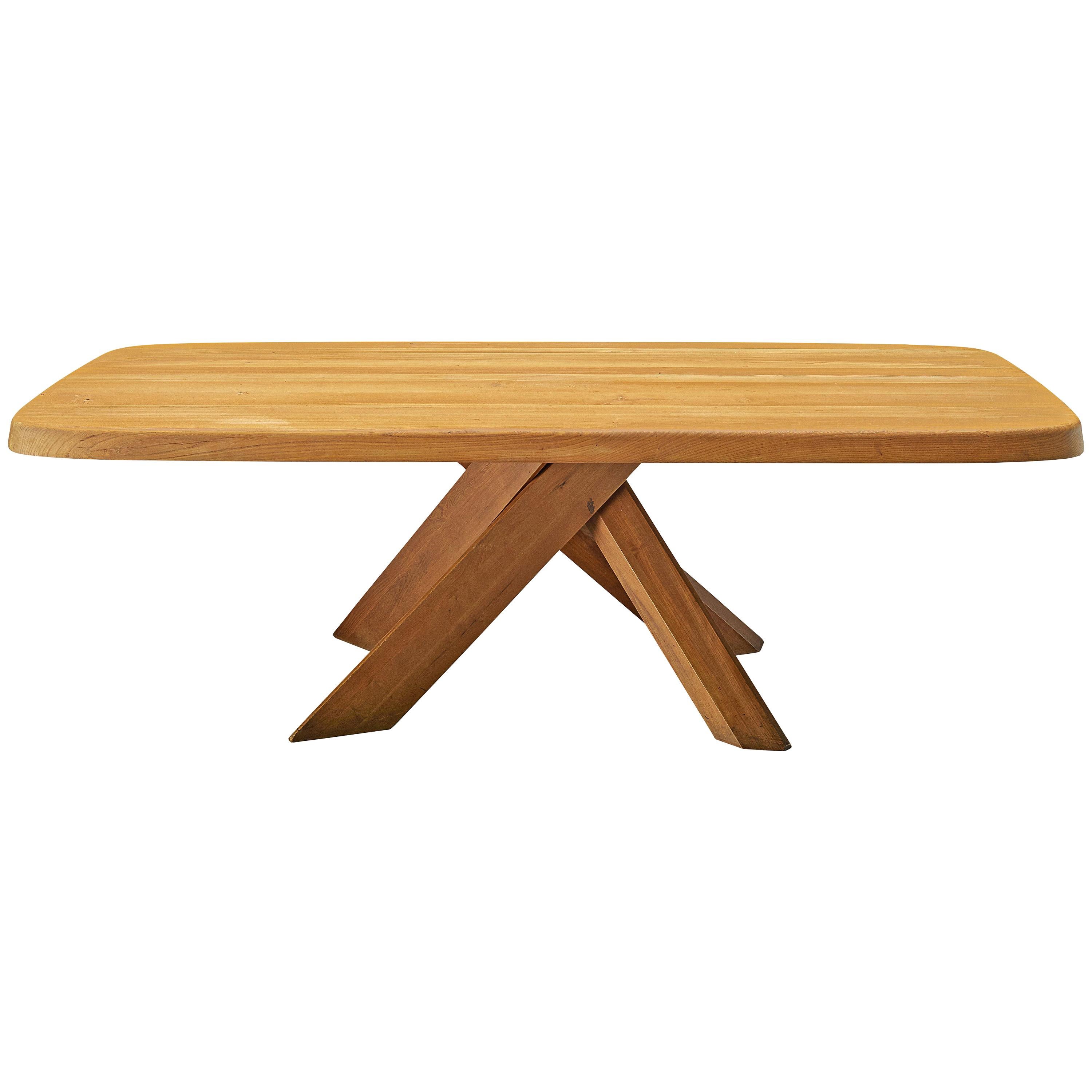 Pierre Chapo Dining Table Aban T35D in Solid Elm