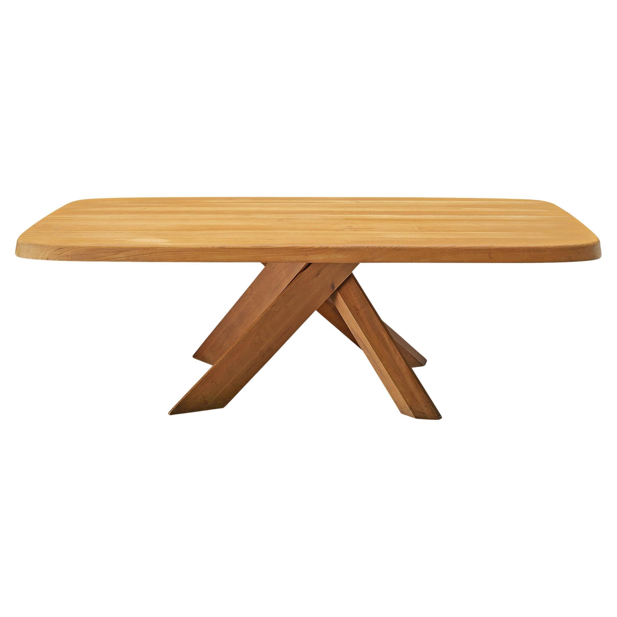 Pierre Chapo Dining Table 'Aban T35D' in Solid Elm