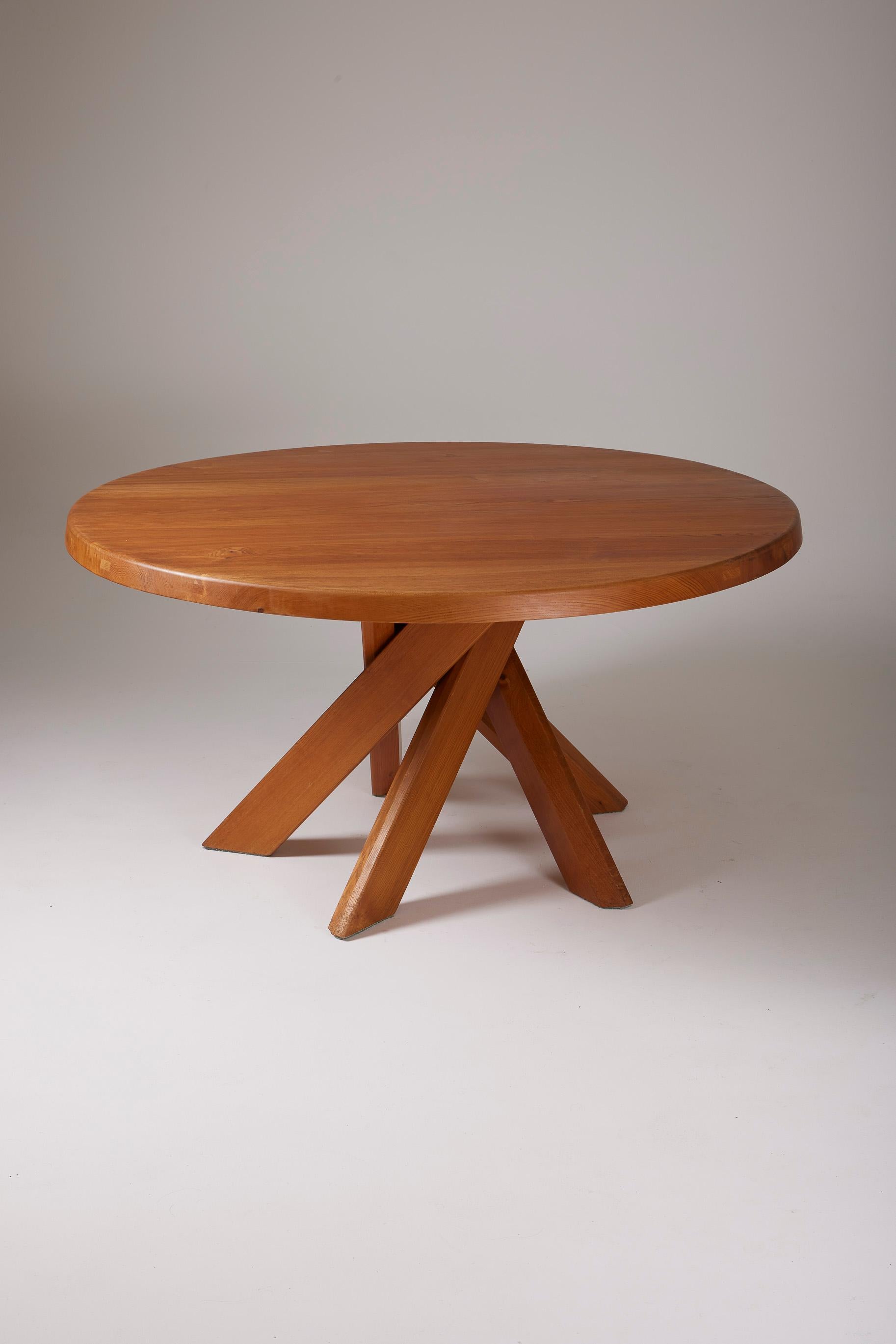 Pierre Chapo dining table In Excellent Condition For Sale In PARIS, FR
