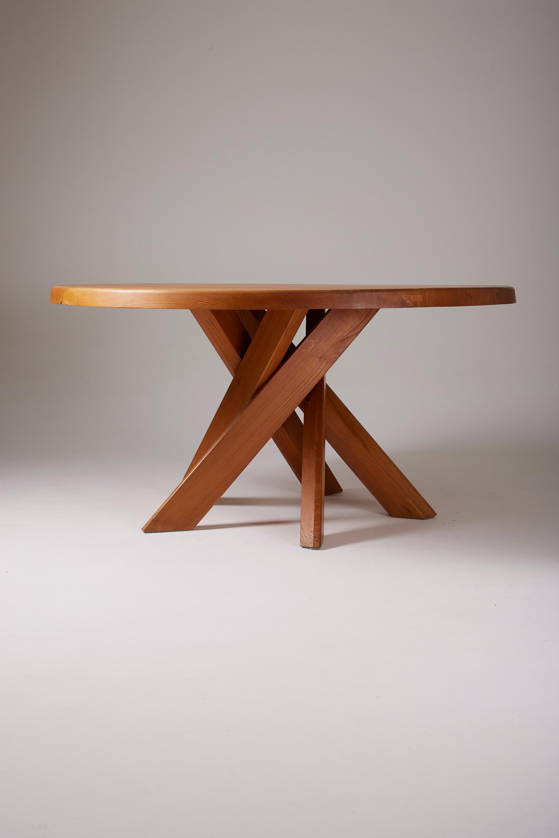 Pierre Chapo dining table For Sale 1