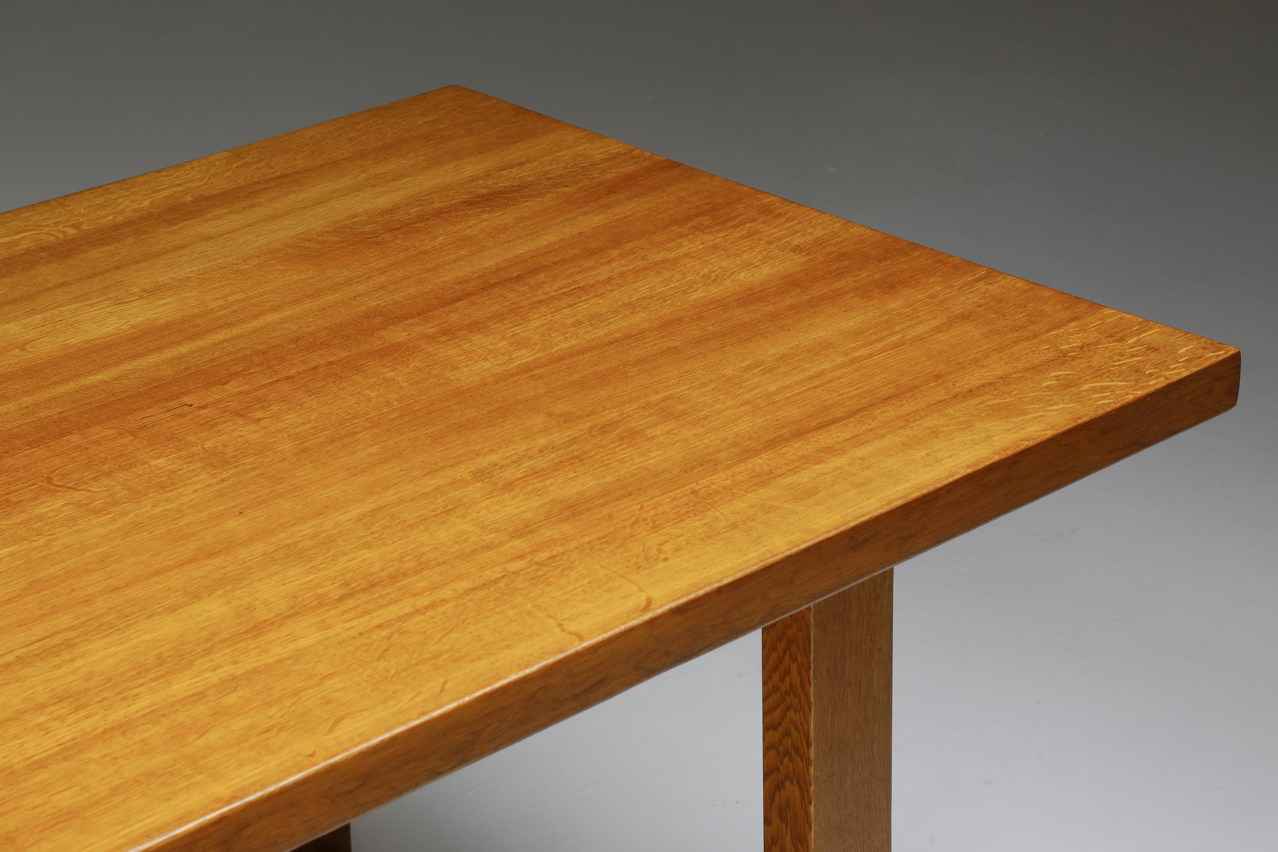 Pierre Chapo Dining Table, French Mid-Century Design, T01D In Good Condition In Antwerp, BE