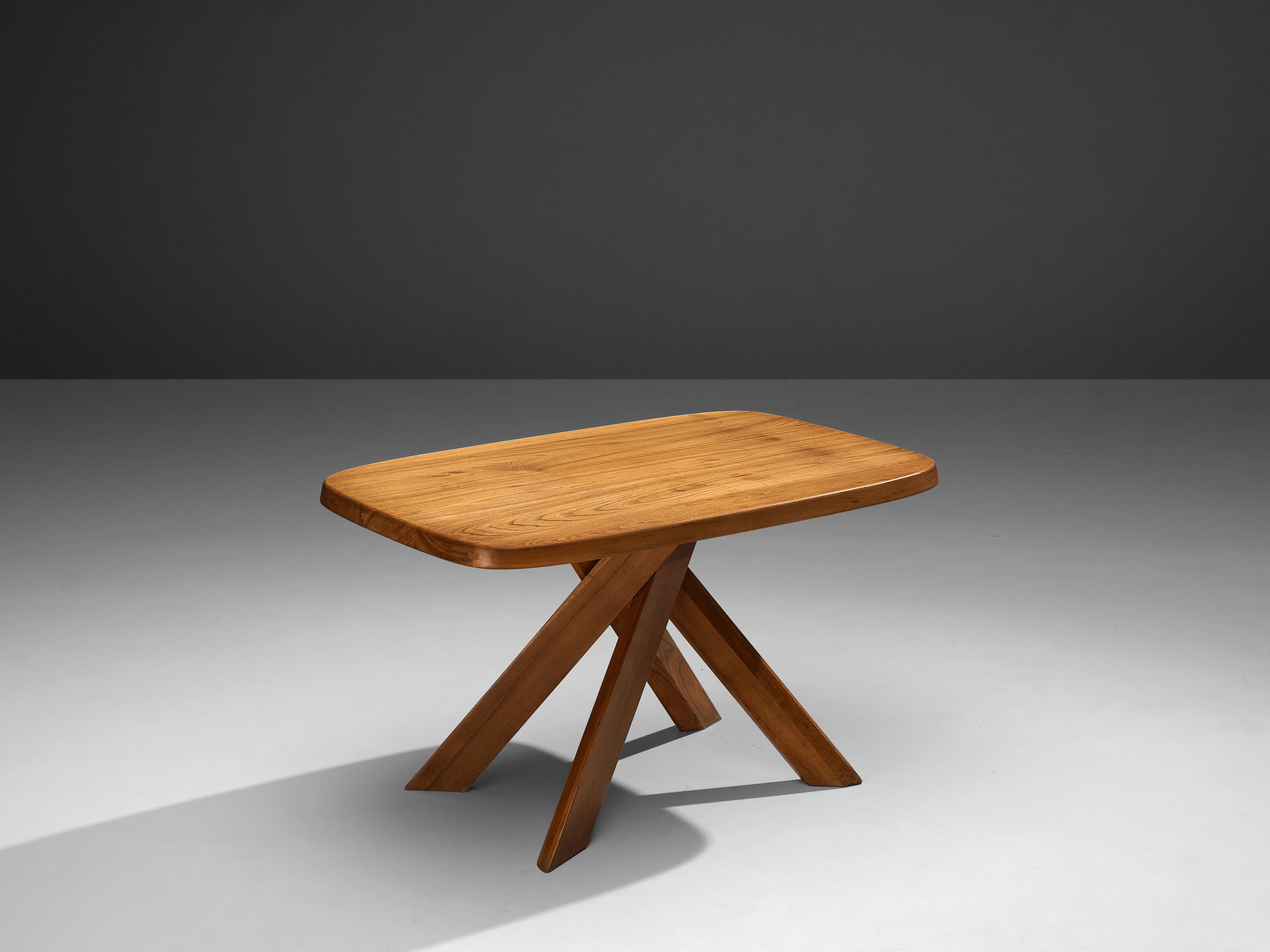 Mid-20th Century Pierre Chapo Dining Table Model 'Aban T35B' in Solid Elm